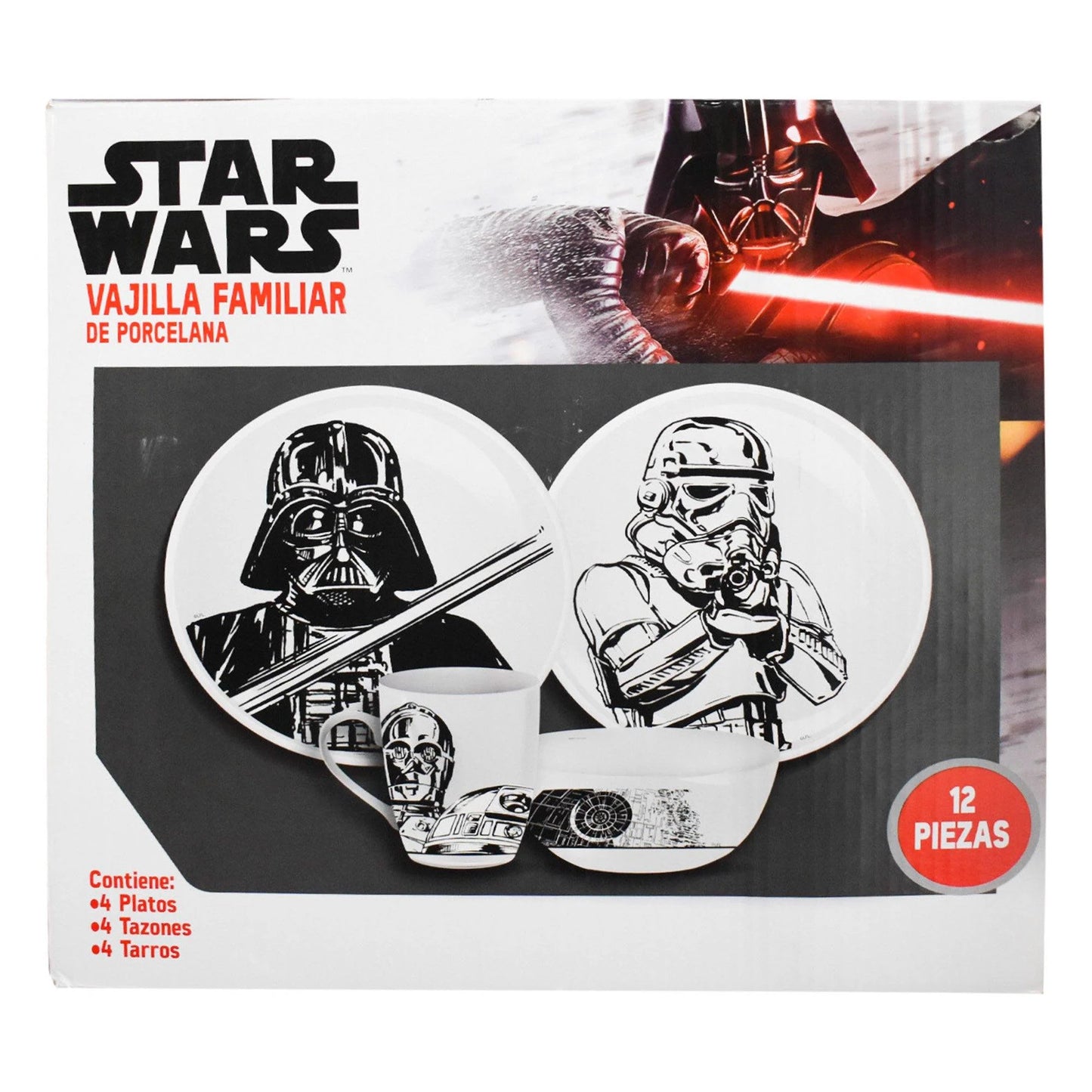Vajilla Fun Kids Disney Star Wars Porcelana 12pz