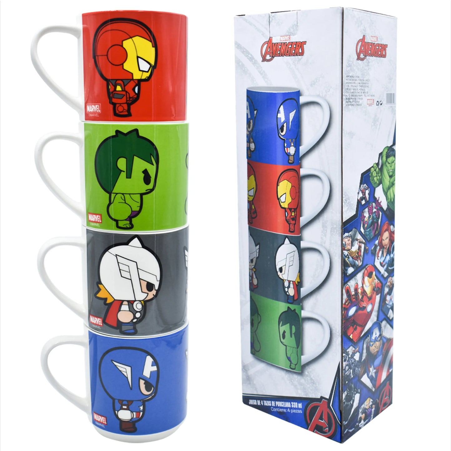 Taza Fun Kids Apilable Marvel Avengers Porcelana 330ml