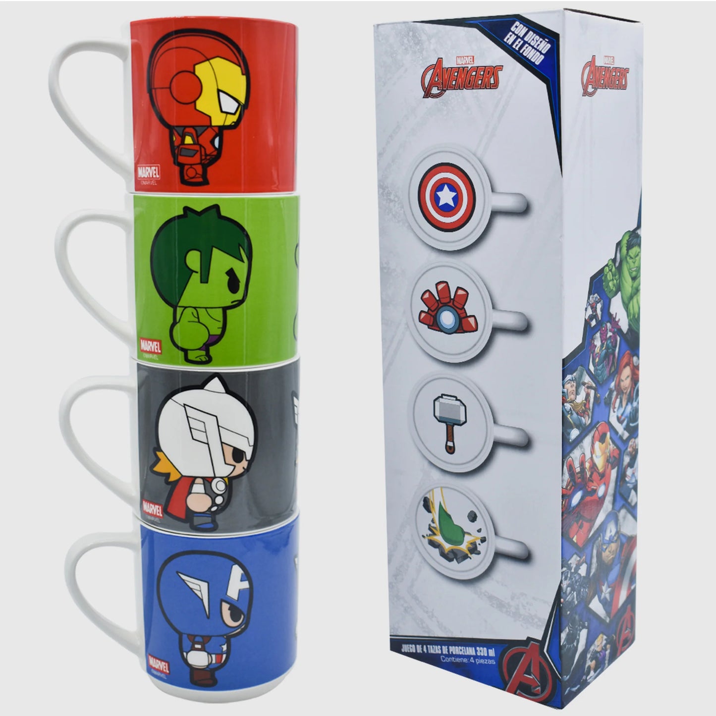 Taza Fun Kids Apilable Marvel Avengers Porcelana 330ml