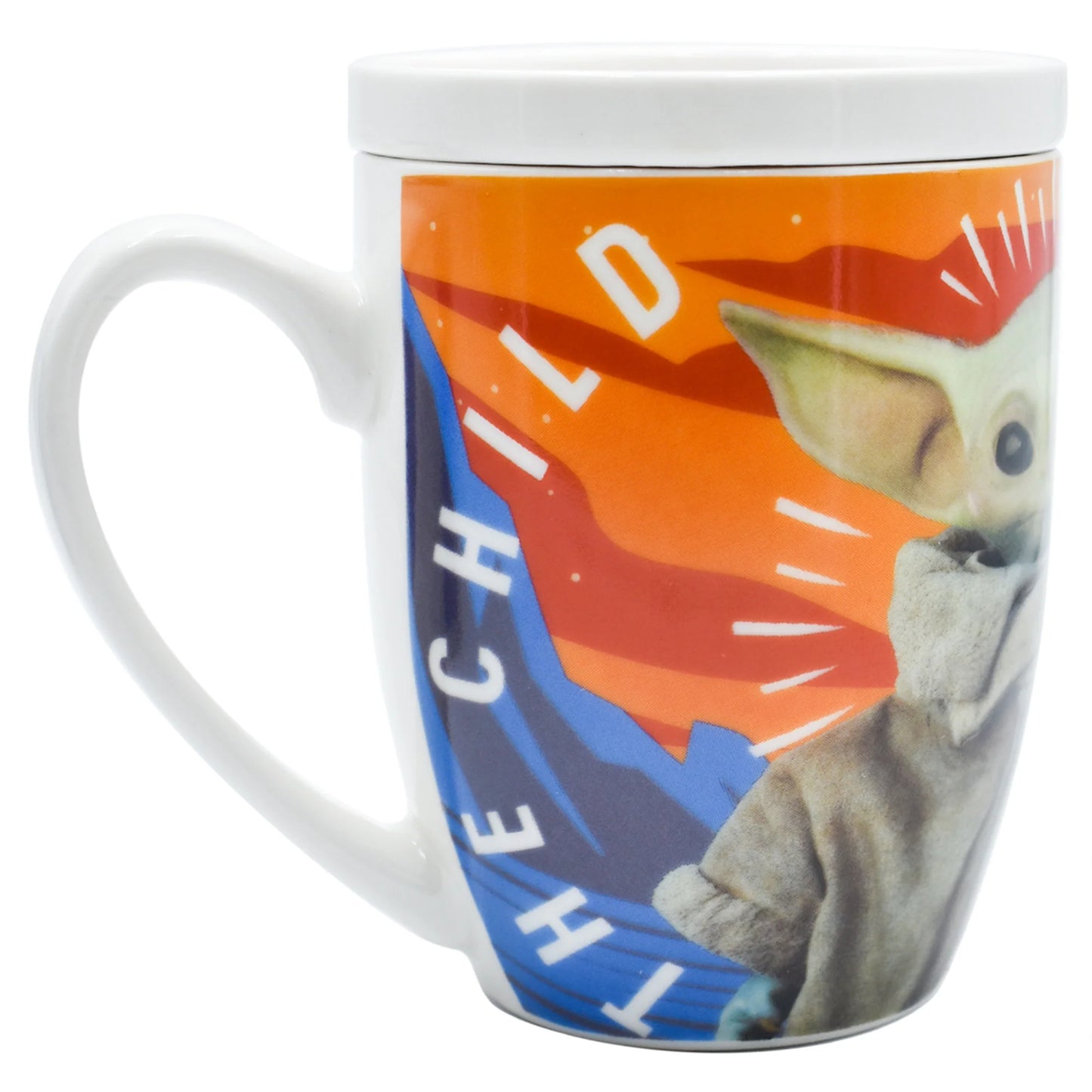 Taza con Tapa Fun Kids Disney Lucas Film Star Wars Mandalorian Baby Yoda Grogu Porcelana 385ml