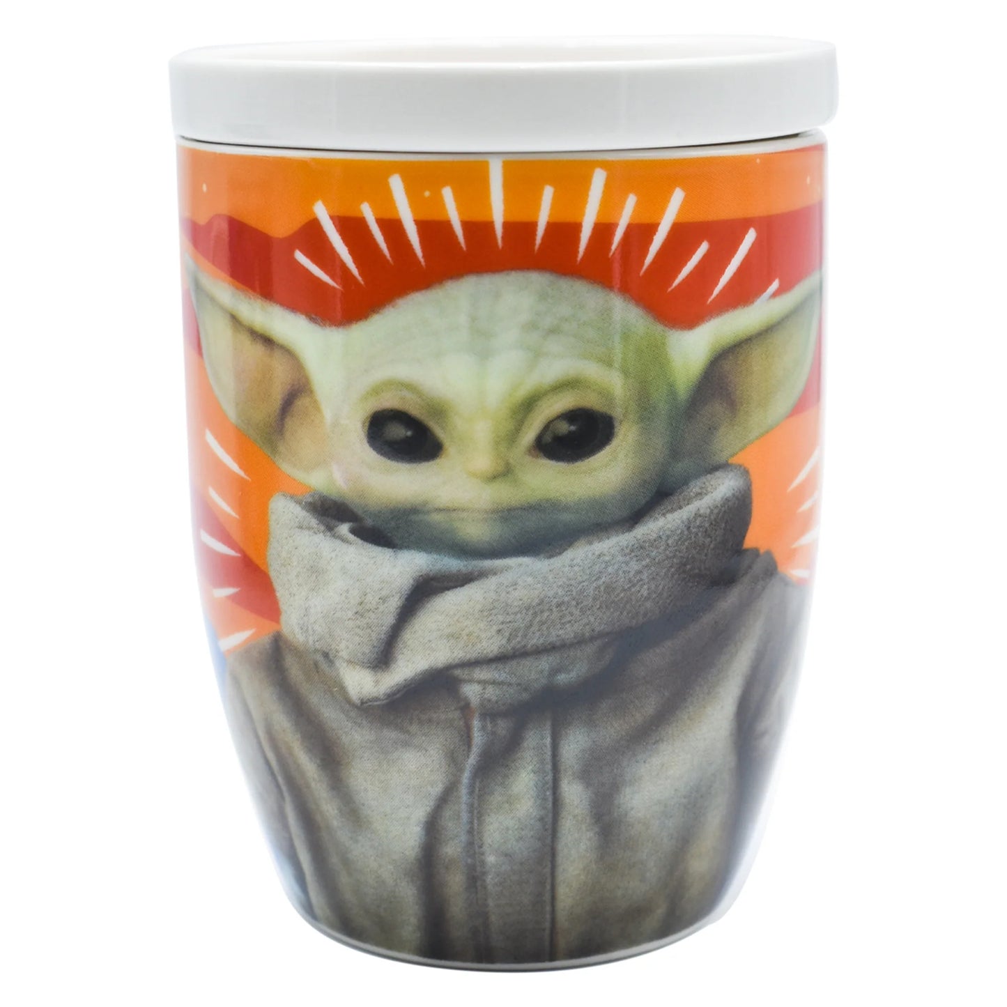 Taza con Tapa Fun Kids Disney Lucas Film Star Wars Mandalorian Baby Yoda Grogu Porcelana 385ml
