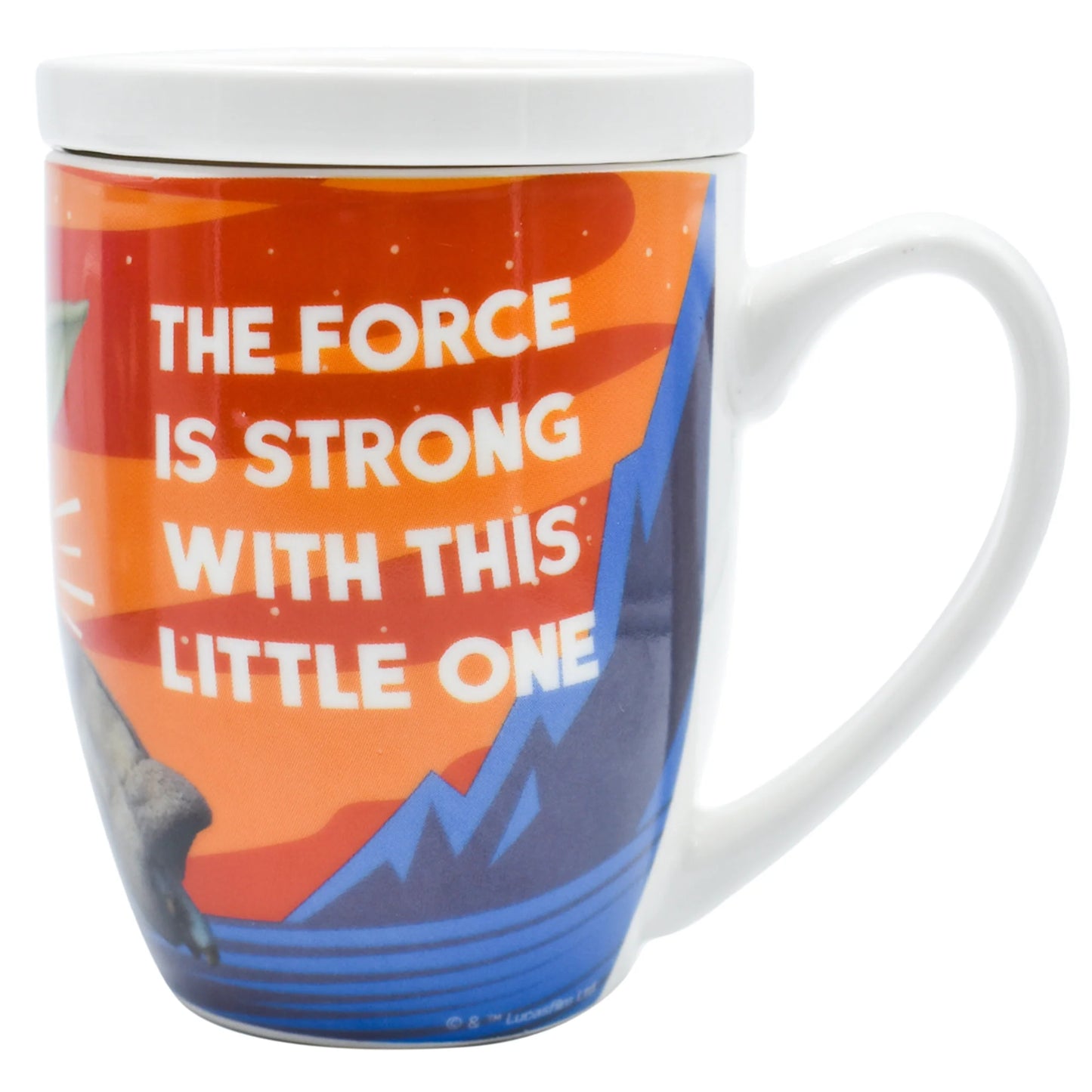 Taza con Tapa Fun Kids Disney Lucas Film Star Wars Mandalorian Baby Yoda Grogu Porcelana 385ml