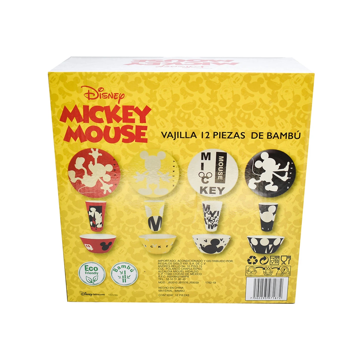 Vajilla Fun Kids Disney Mickey Bambú 12pz