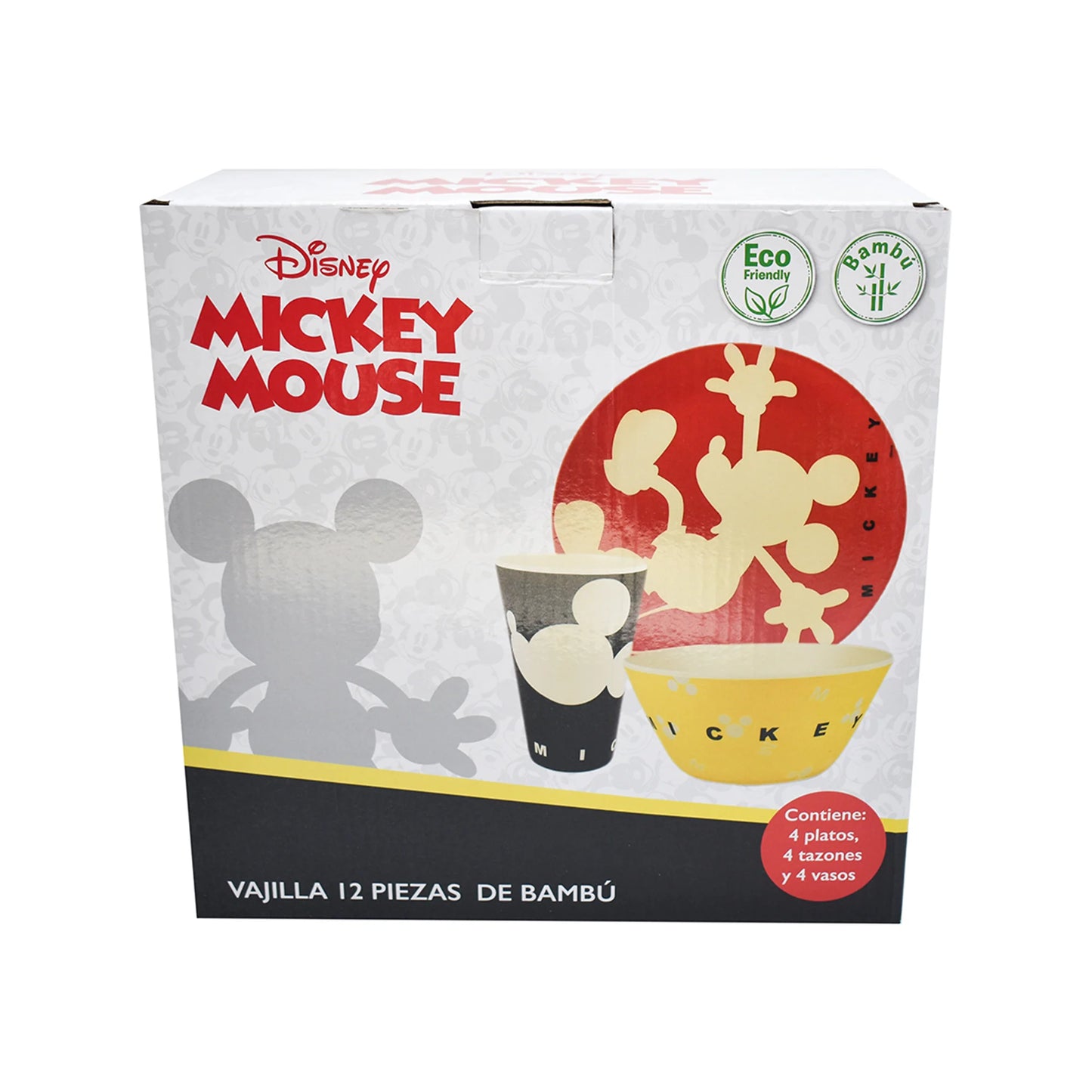 Vajilla Fun Kids Disney Mickey Bambú 12pz