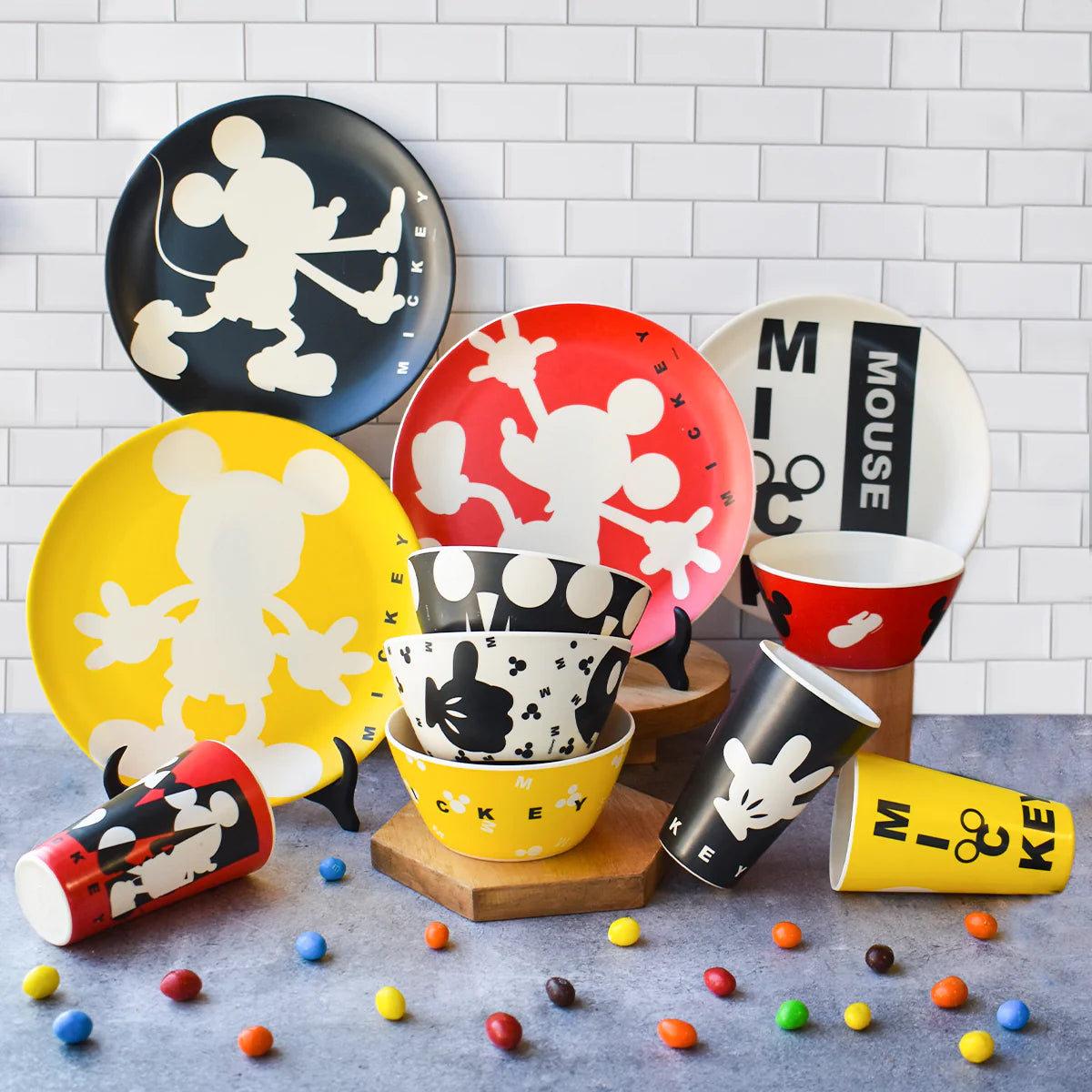 Vajilla Fun Kids Disney Mickey Bambú 12pz
