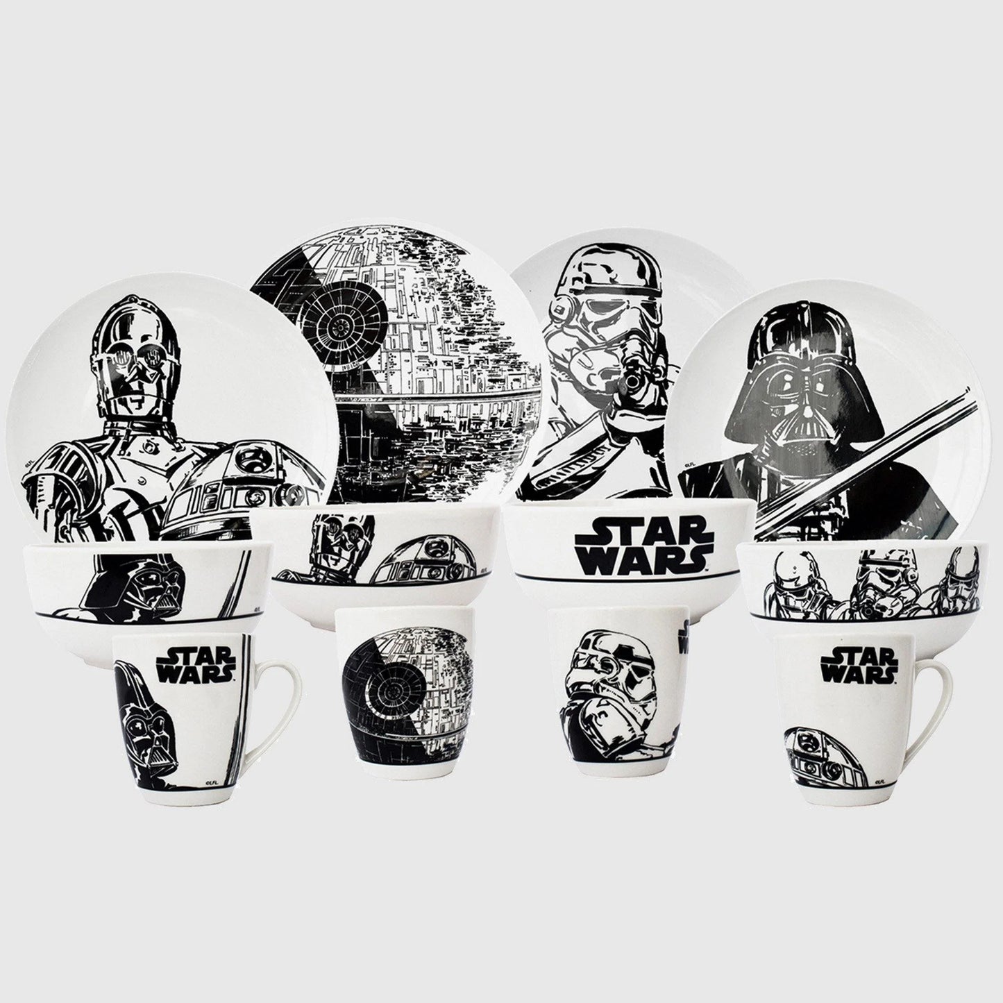 Vajilla Fun Kids Disney Star Wars Porcelana 12pz