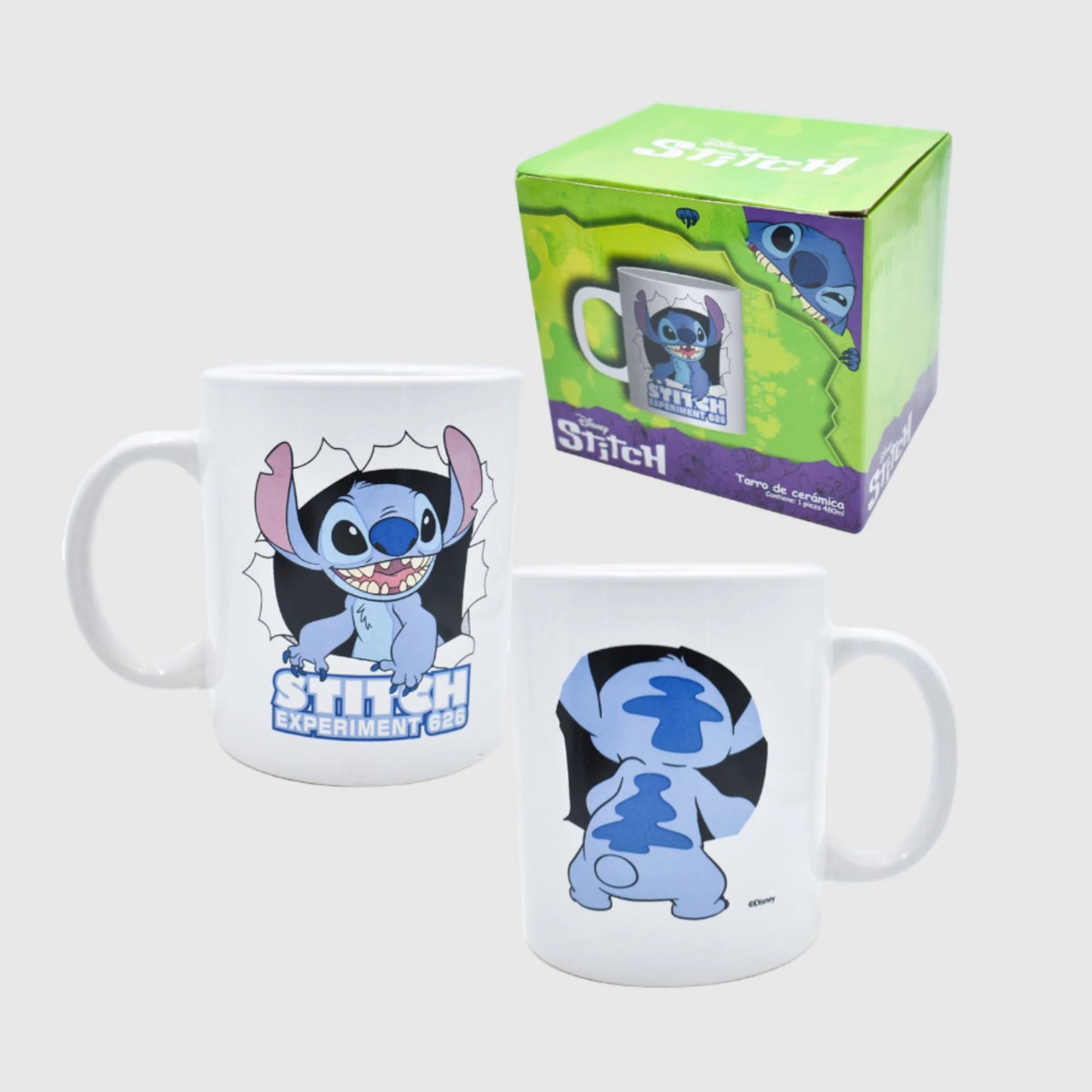 Taza Jumbo Blanco Con Caja de Regalos Fun Kids Disney Stitch Ceramica 480ml