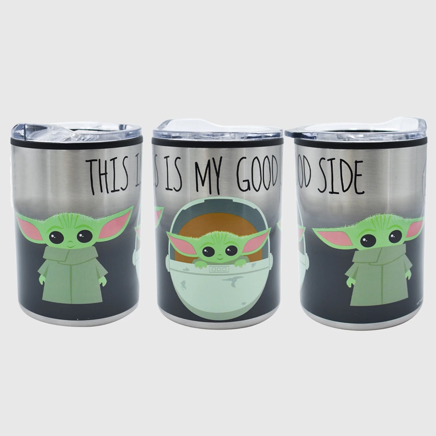 Termo Doble Pared Fun Kids Disney Lucas Film Star Wars Mandalorian Baby Yoda Grogu Acero Inoxidable 350ml