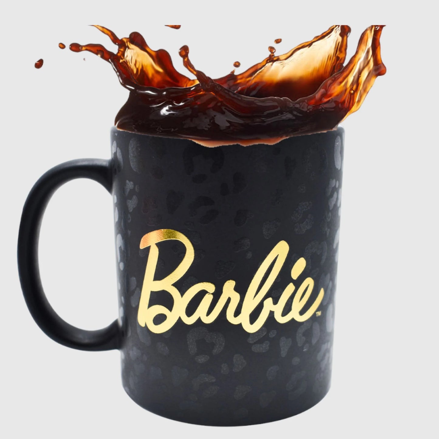 Taza Negra con Dorado Fun kids Barbie Ceramica 340ml