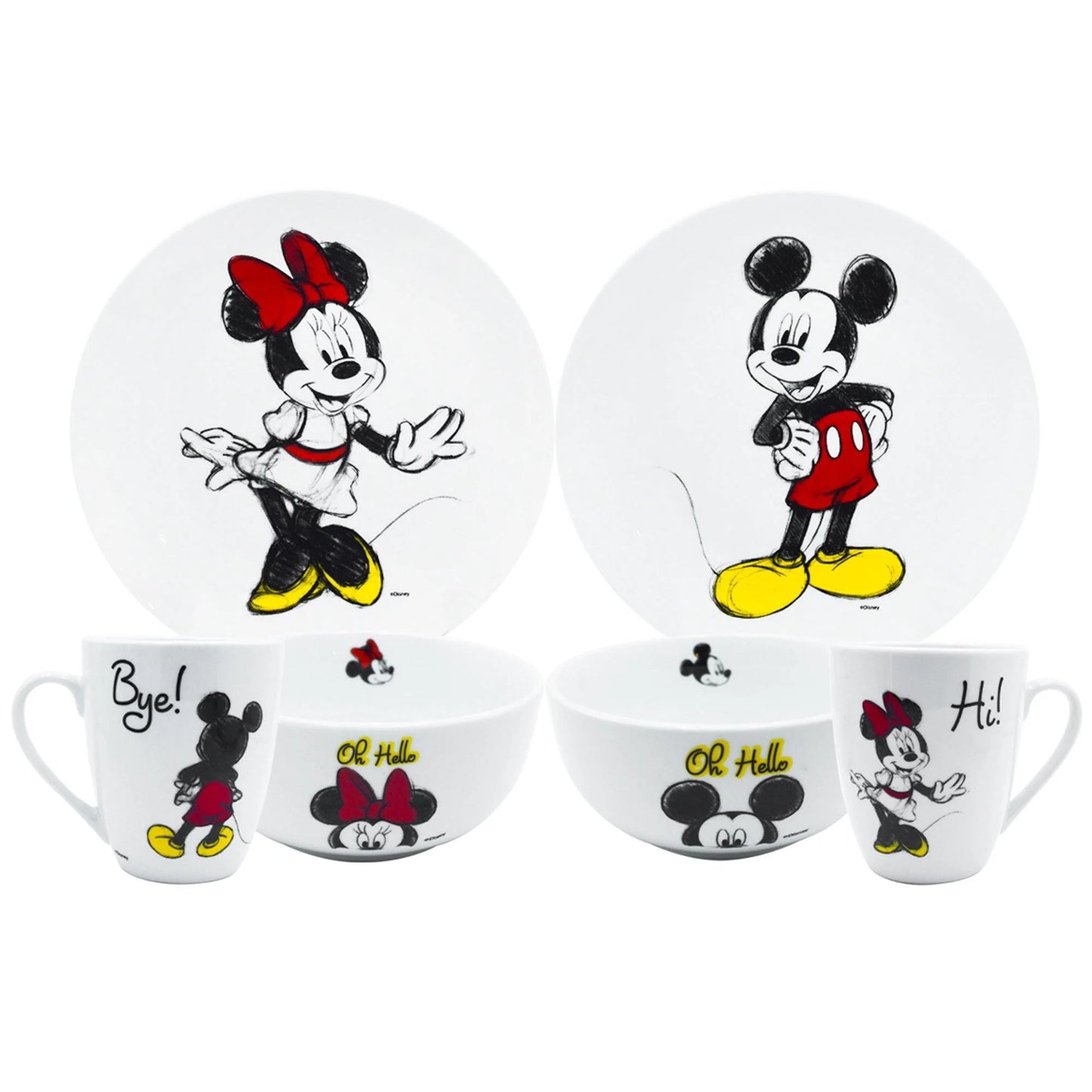 Vajilla Fun Kids Disney Mickey Mouse Porcelana 12pz