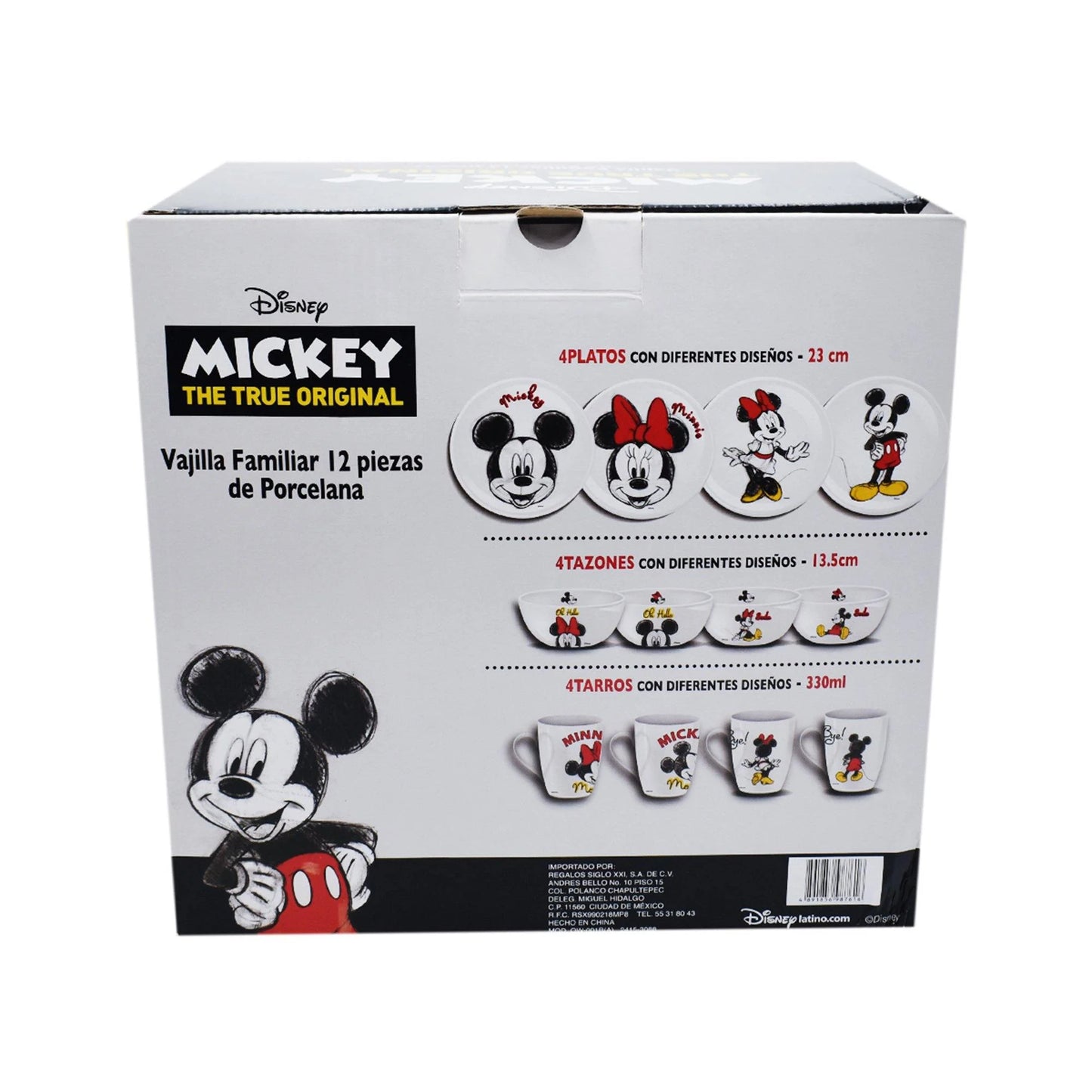 Vajilla Fun Kids Disney Mickey Mouse Porcelana 12pz