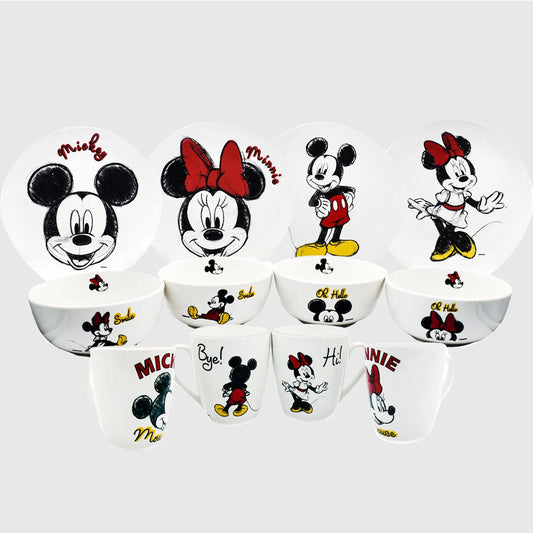 Vajilla Fun Kids Disney Mickey Mouse Porcelana 12pz