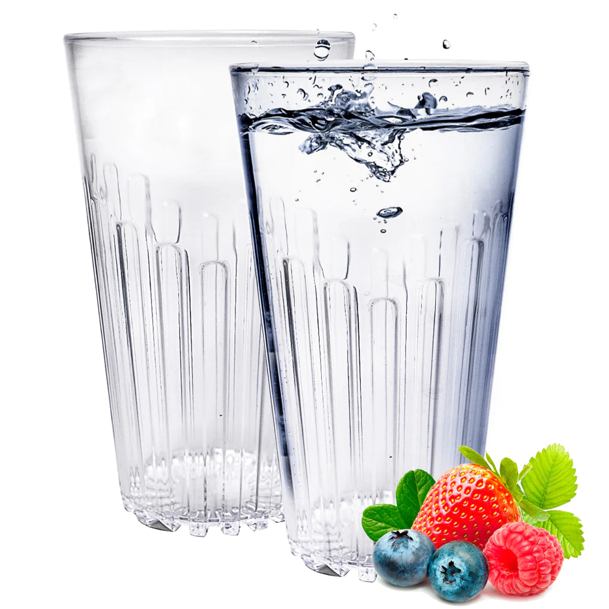 Juego Set Vasos Duradero Transparente Top Choice Plastico 12pzas 580ml