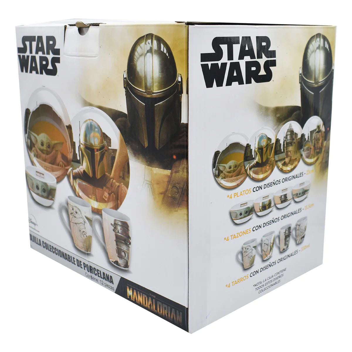 Vajilla Fun Kids Disney Baby Yoda Grogu The Child Mandalorian Porcelana 12pz