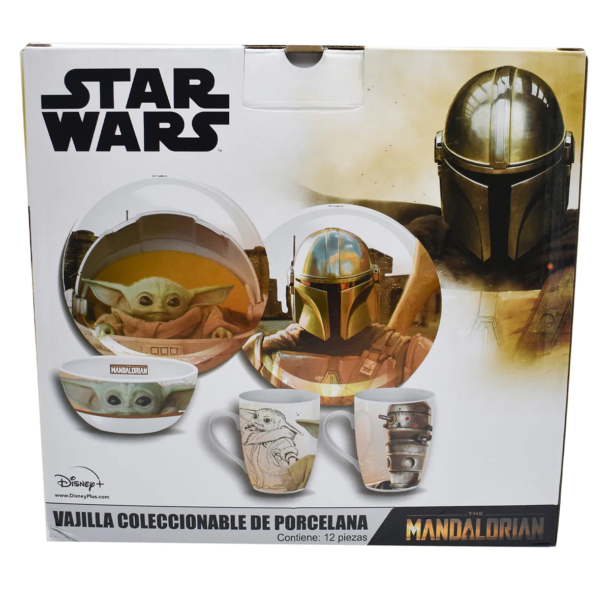 Vajilla Fun Kids Disney Baby Yoda Grogu The Child Mandalorian Porcelana 12pz