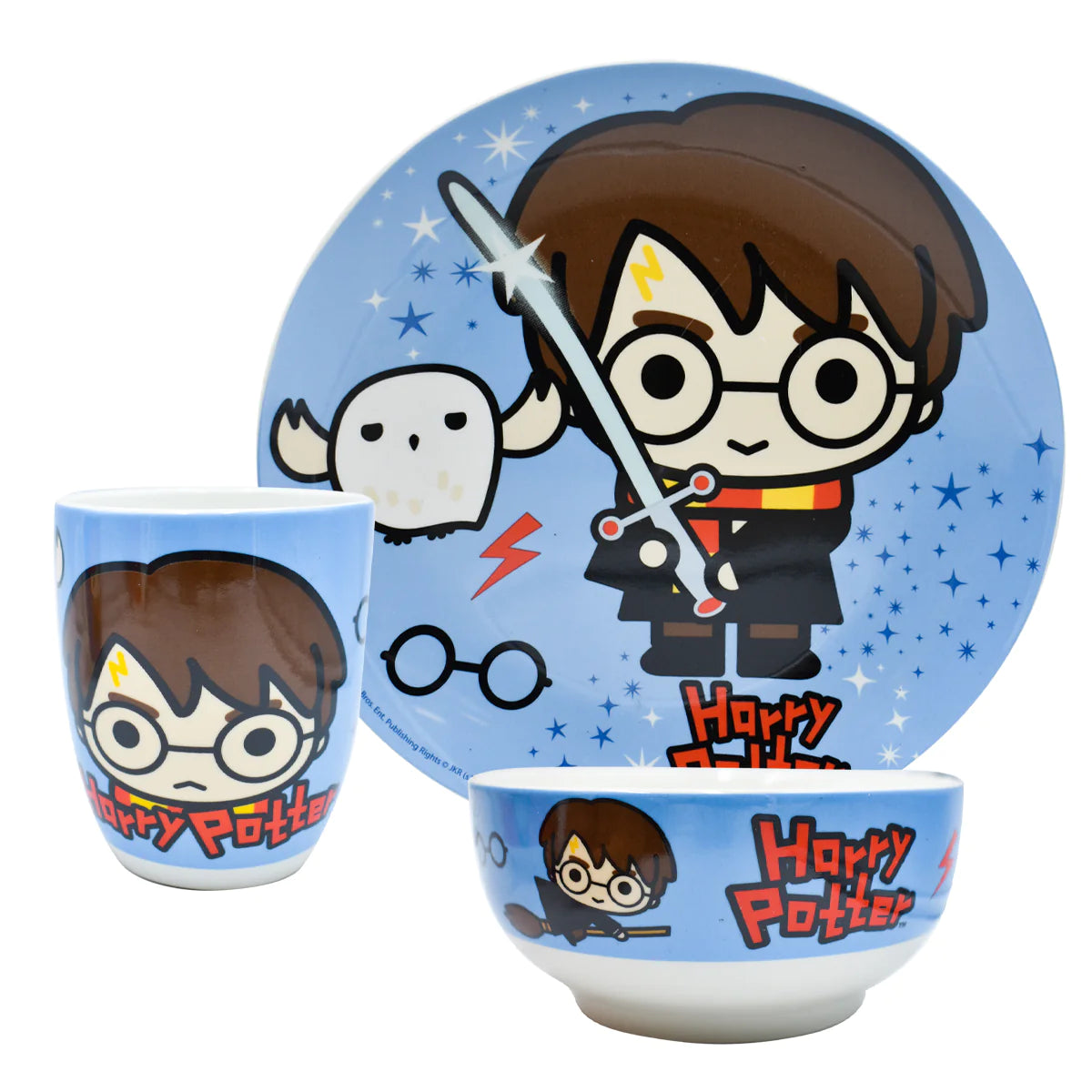 Juego Set Vajilla con Tazas Multicolor Fun Kids Harry Potter Porcelana 12 pzas