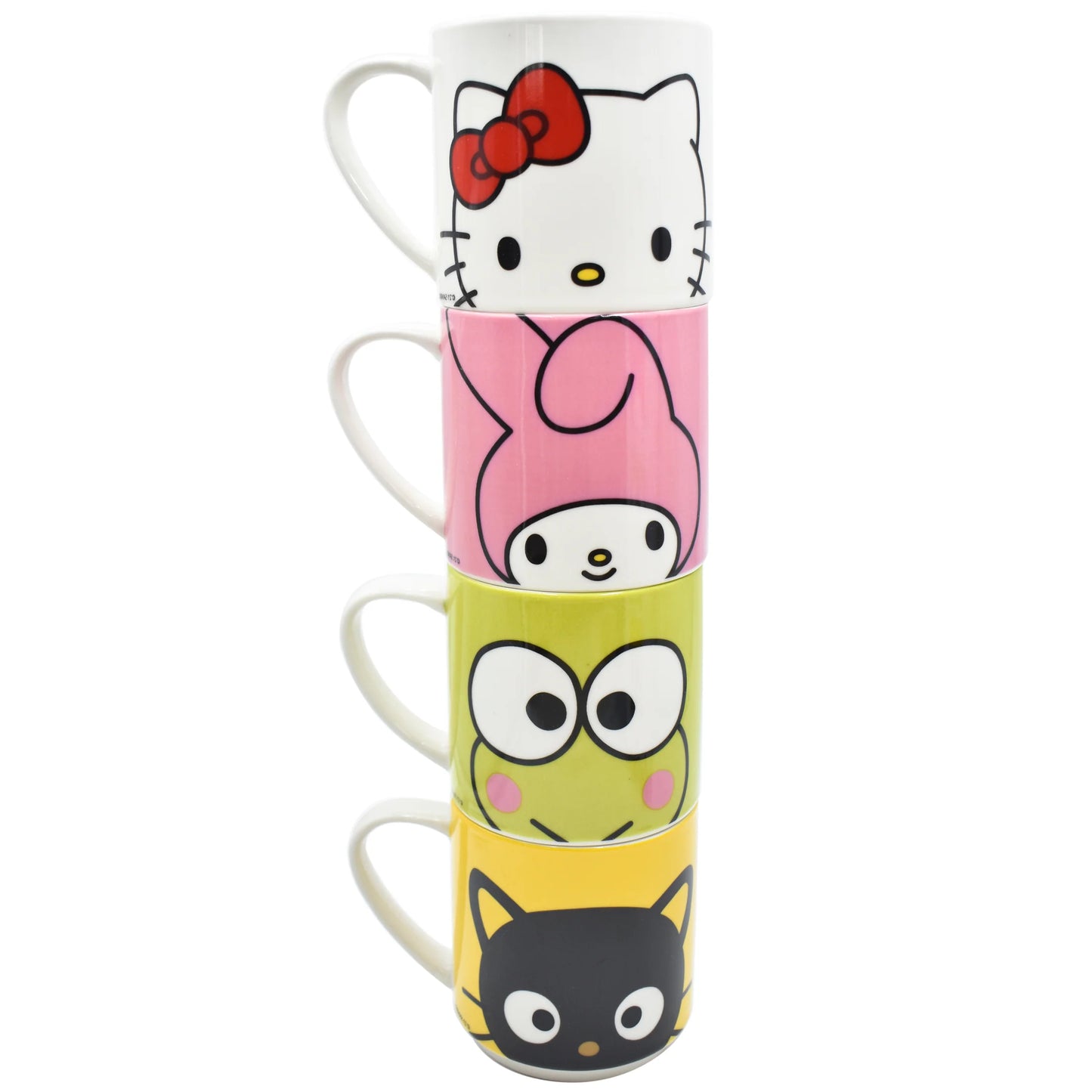 Set Juego Tazas Apilables Fun Kids Sanrio Hello Kitty & Friends Porcelana 330ml 4 pzas