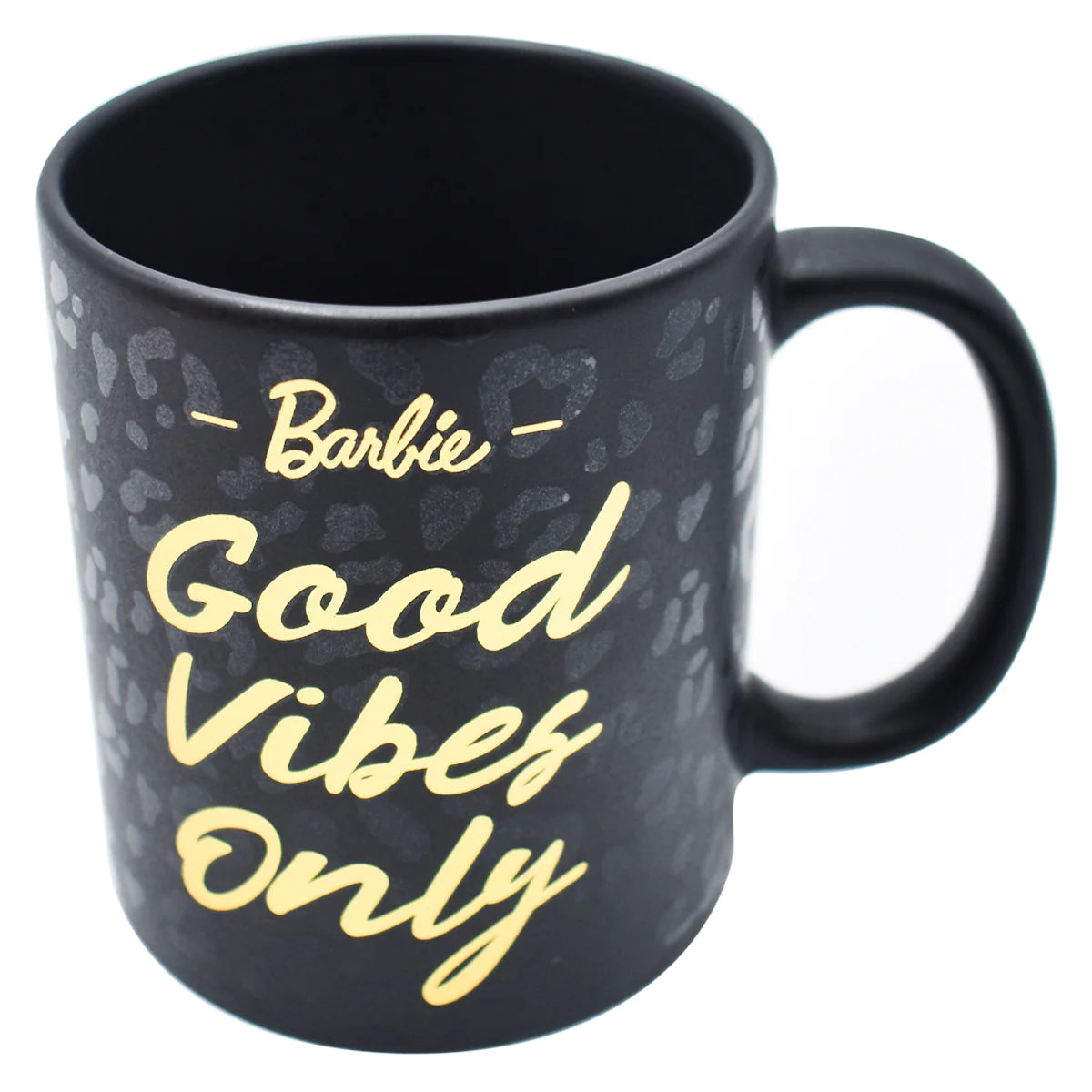 Taza Negra con Dorado Fun kids Barbie Ceramica 340ml