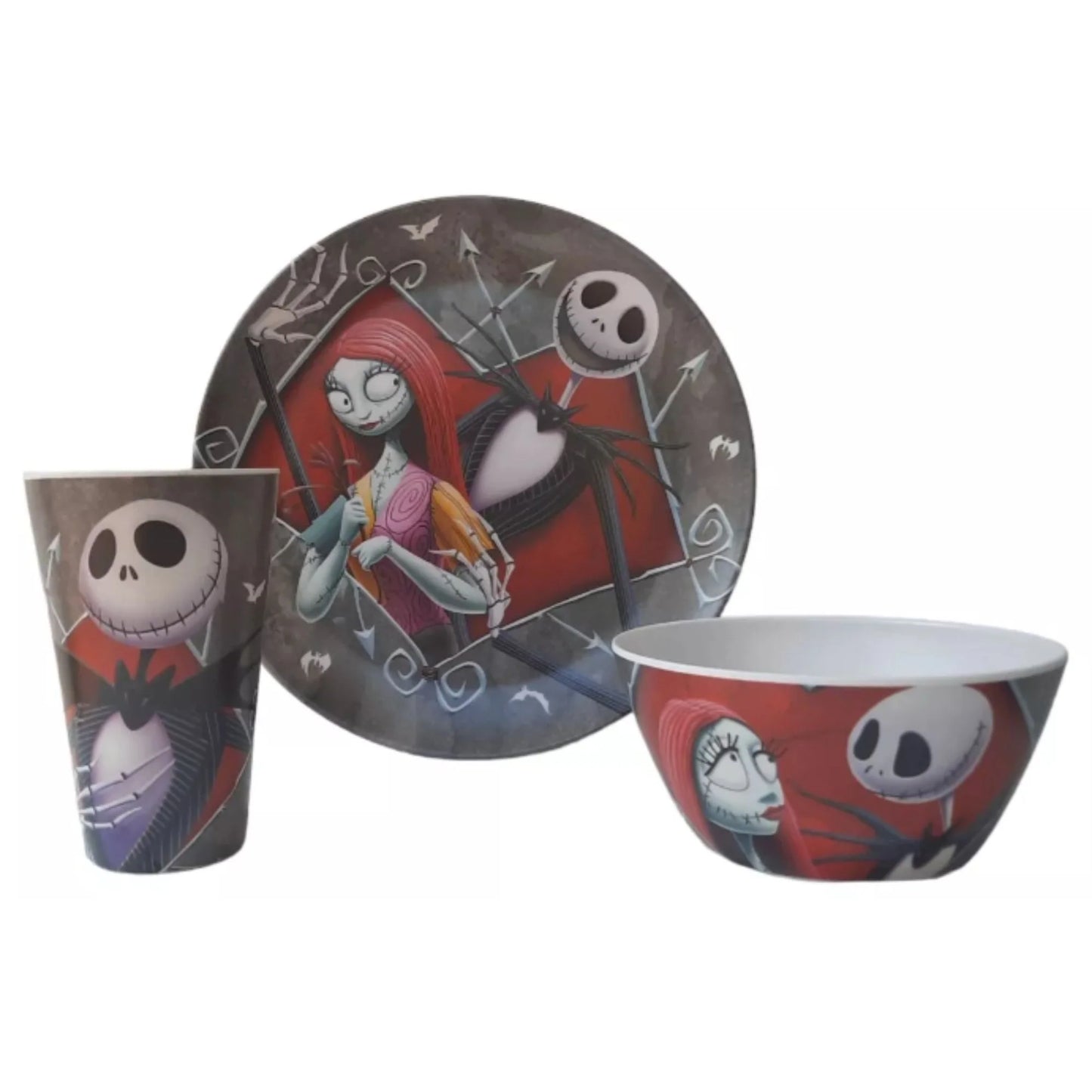 Vajilla Ecológica Fun Kids The Nightmare Before Christmas El Extraño Mundo de Jack Fibra de Bambú 16 pzas 4 personas