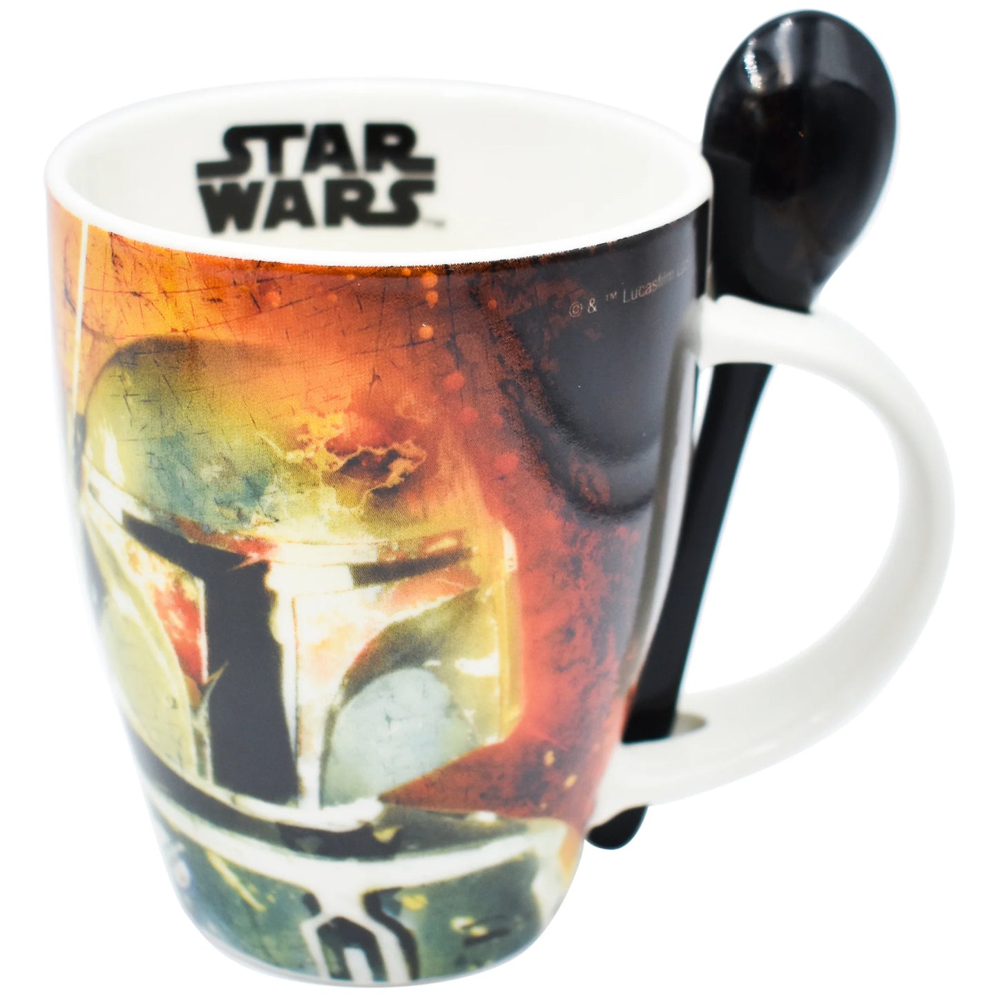 Juego Set Tazas con Cuchara Fun Kids Disney Lucas Film Star Wars Darth Vader Boba Fett 340ml 2pzas