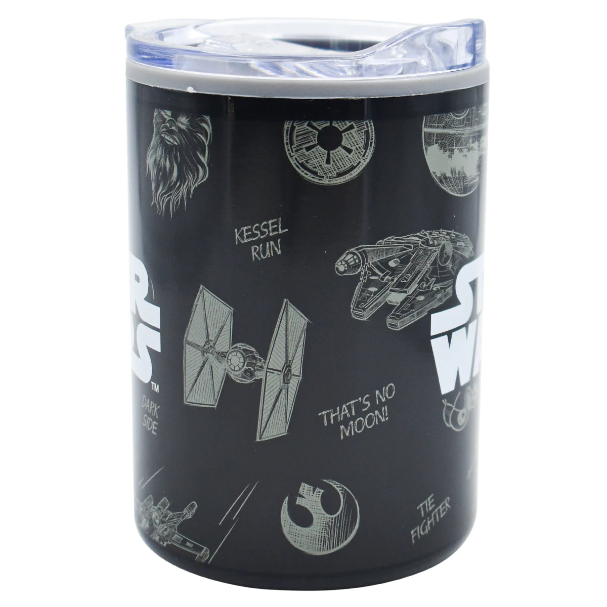 Termo Corto Doble Pared Negro Fun Kids Disney Lucas Film Star Wars 350ml