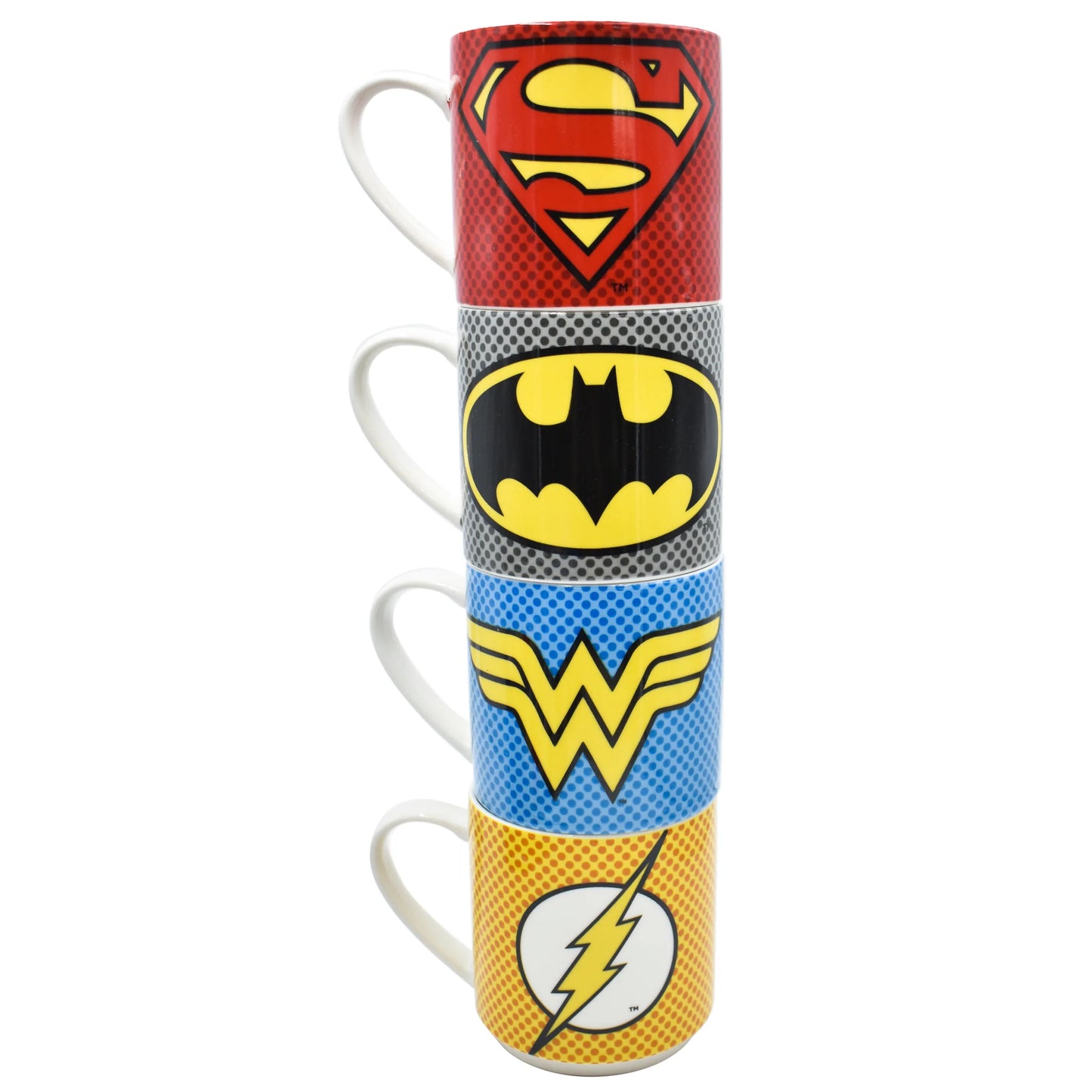 Tazas Apilables Fun Kids DC Comics Liga de la Justicia Porcelana 330ml