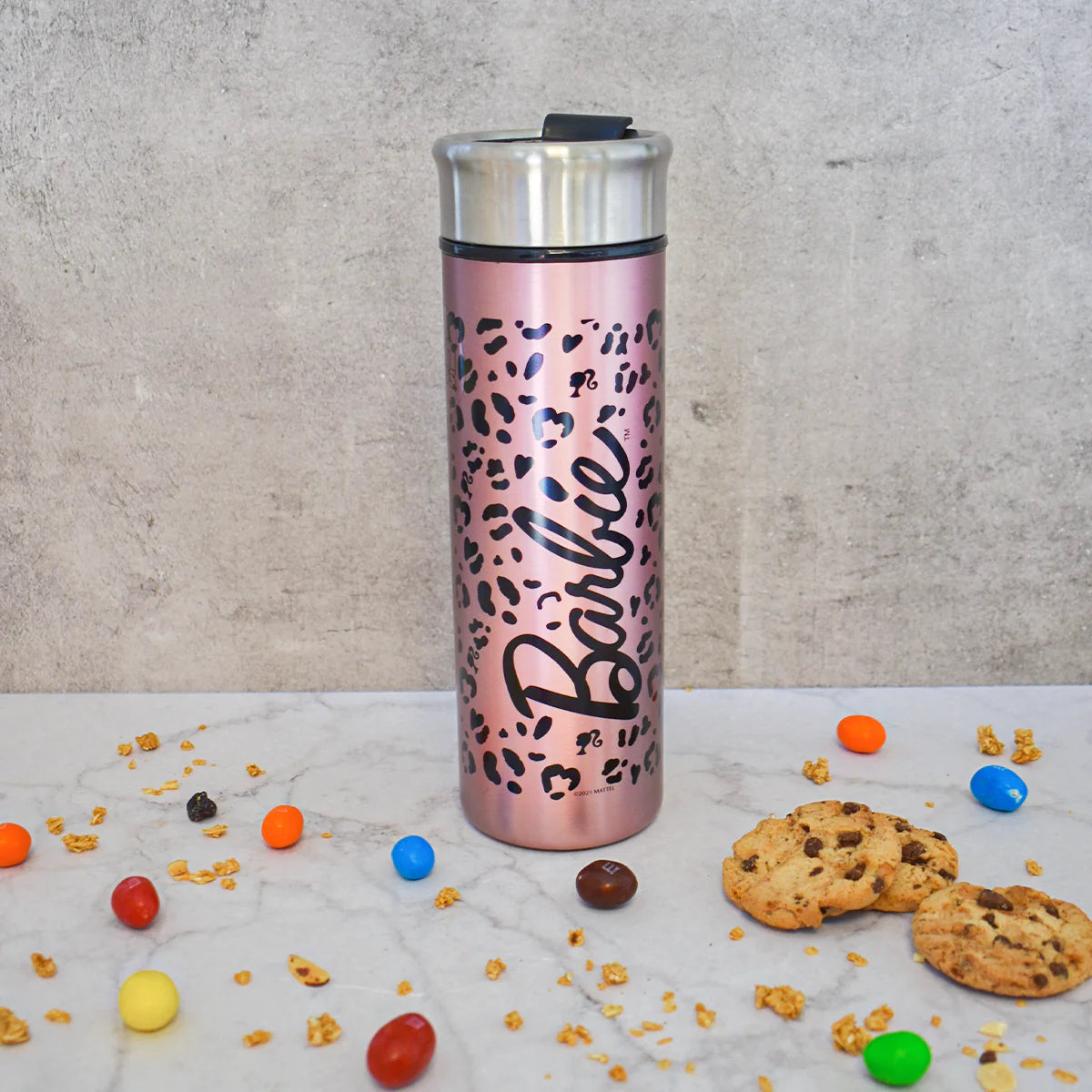 Termo Café Taza Portatil Acero Inoxidable Barbie Rosa 430ml
