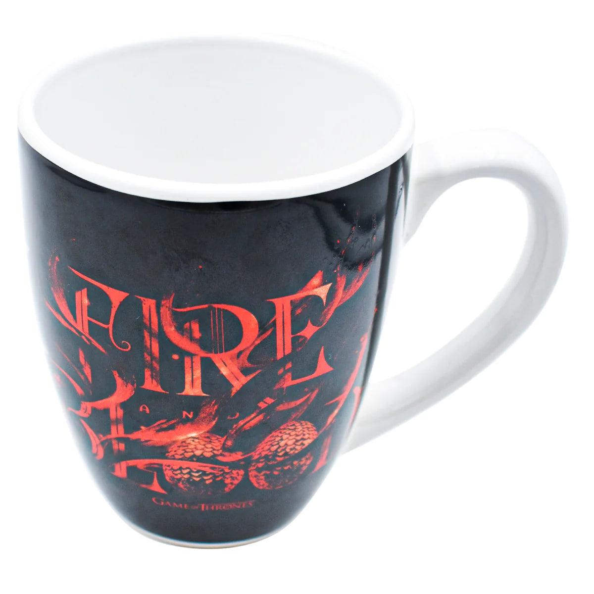 Taza Bi Color Negro con Blanco con Caja de Regalo Fun Kids Game of Thrones Fuego & Sangre Ceramica 500ml