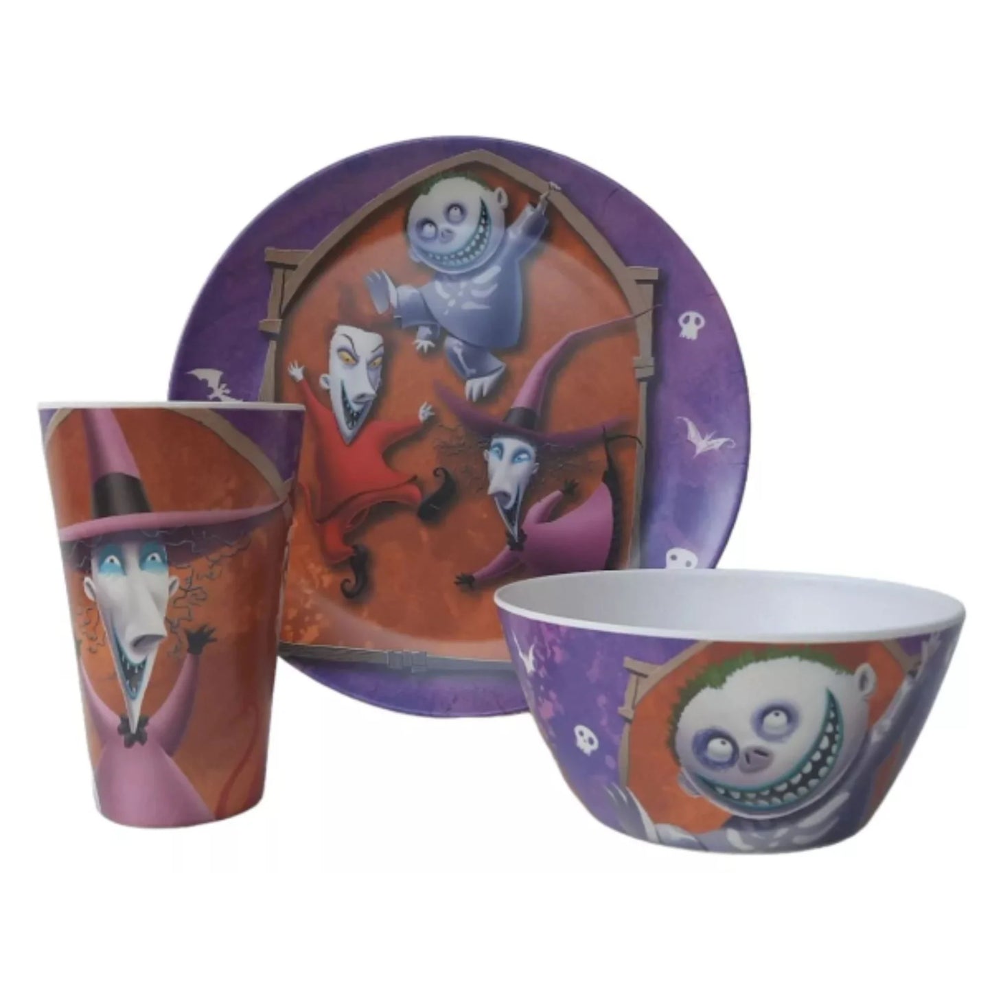 Vajilla Ecológica Fun Kids The Nightmare Before Christmas El Extraño Mundo de Jack Fibra de Bambú 16 pzas 4 personas