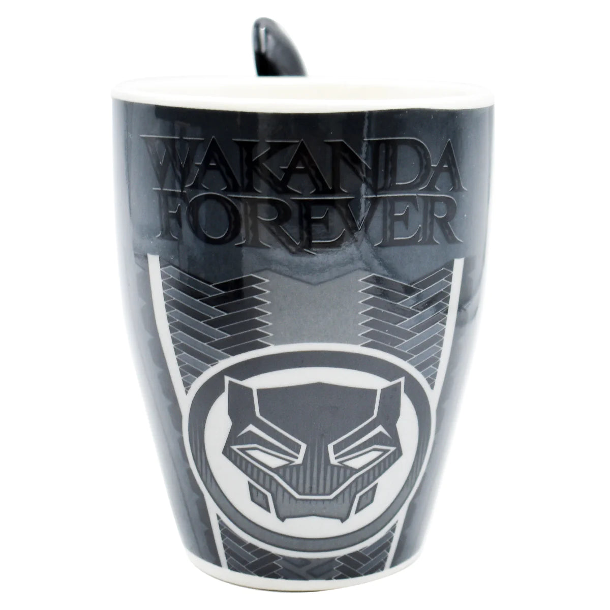 Set Juego Tazas con cuchara Fun Kids Disney Marvel Wakanda Forever Porcelana 350ml