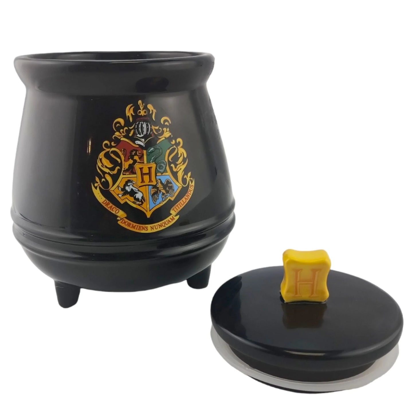Frasco Dulcero Especiero Galletero Negro con Tapa Hermético Fun Kids Warner Bros Harry Potter Caldero Cerámica 1L