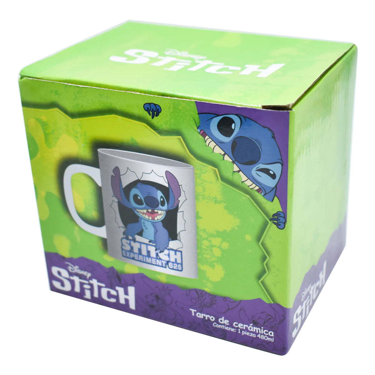 Taza Jumbo Blanco Con Caja de Regalos Fun Kids Disney Stitch Ceramica 480ml
