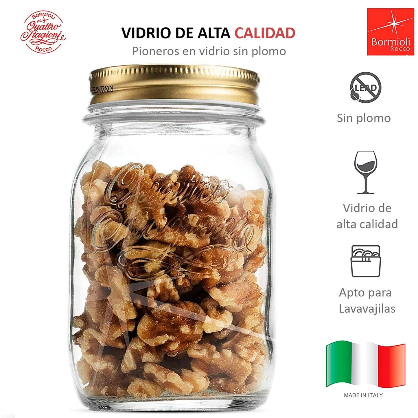Frascos Herméticos Bormioli Quattro Stagioni 12pz 500ml