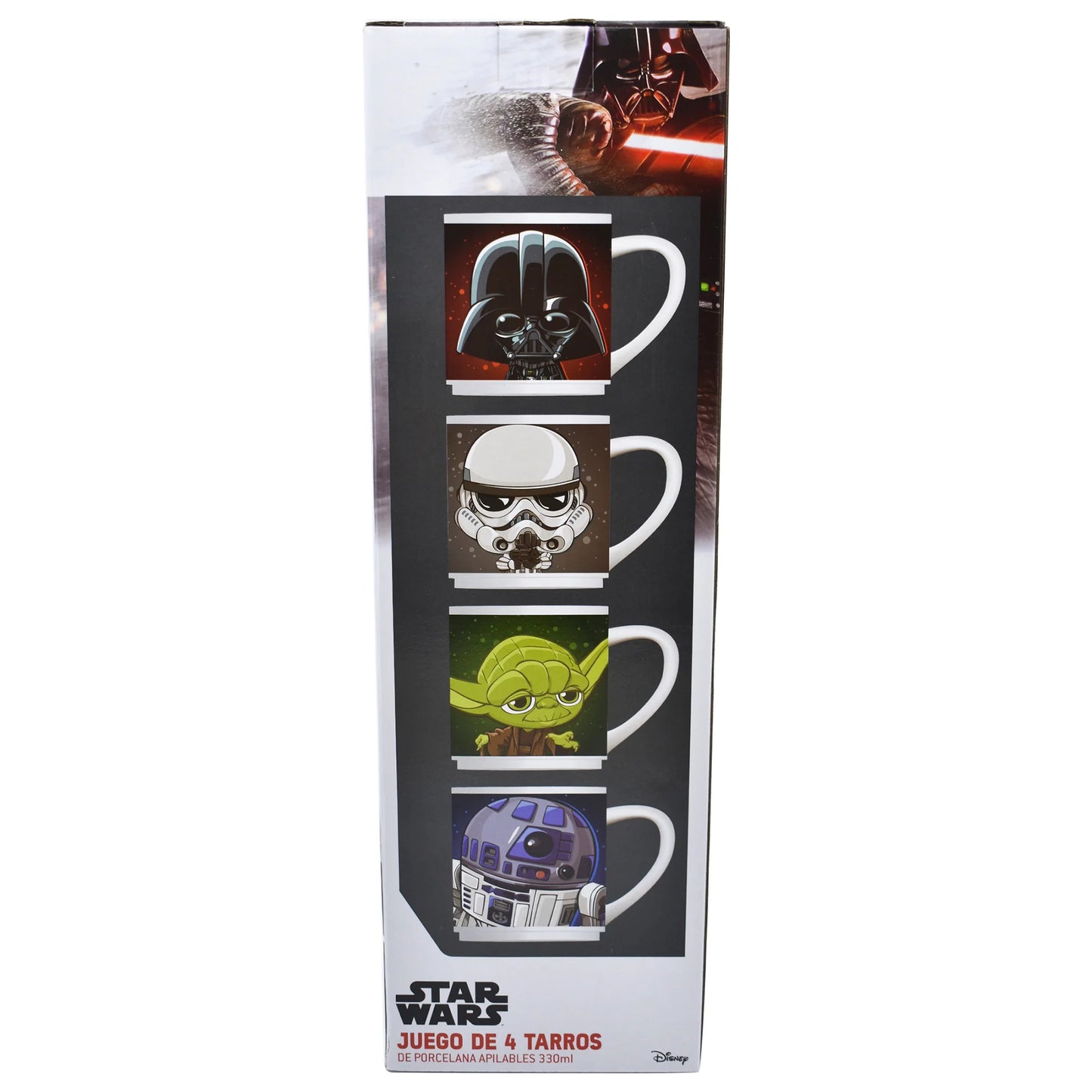 Tazas Apilables Fun Kids Disney Star Wars Porcelana 330ml 4pz