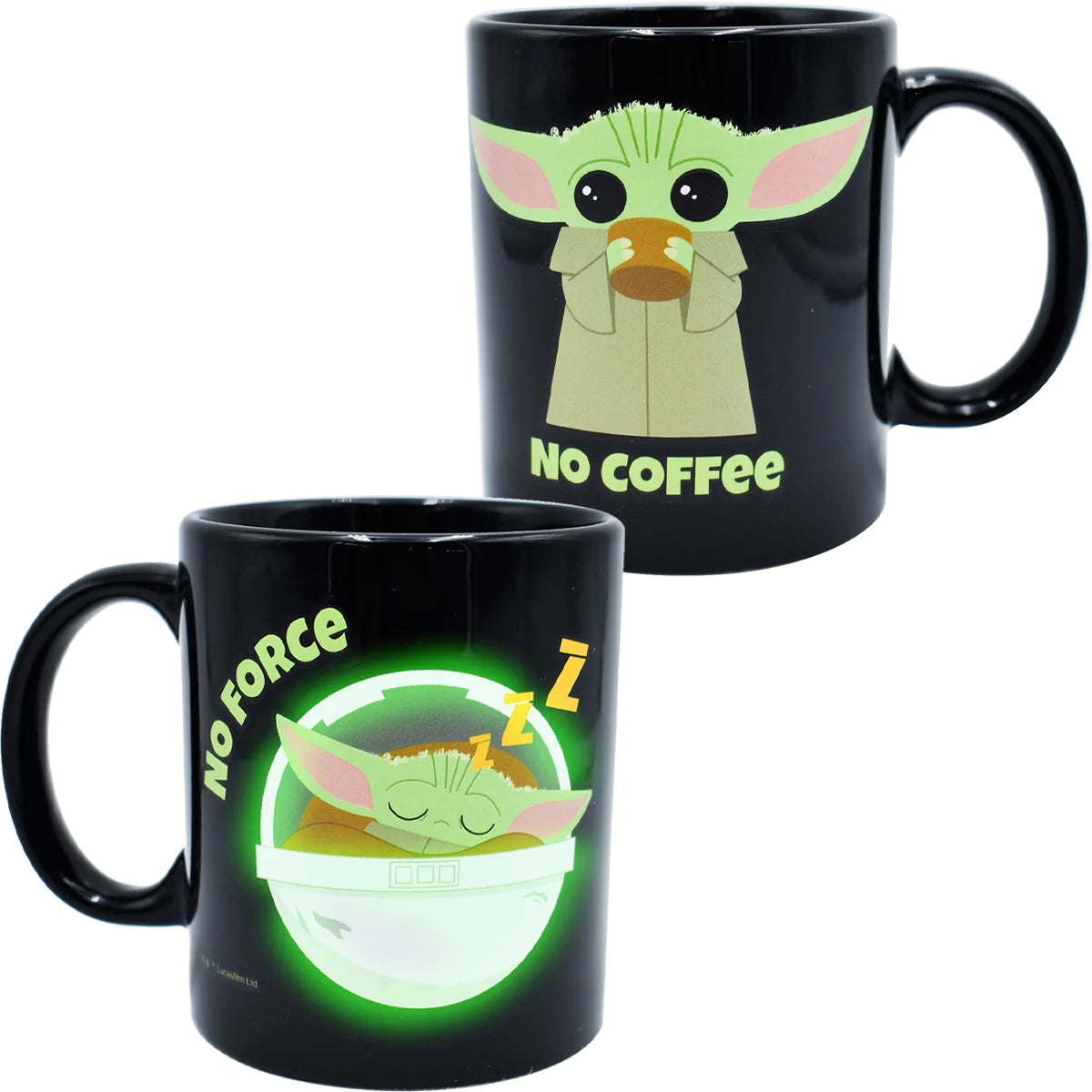 Taza Mágica Brilla Obscuridad Fun Kids Baby Yoda Mandalorian Disney Marvel Ceramica 340 ML