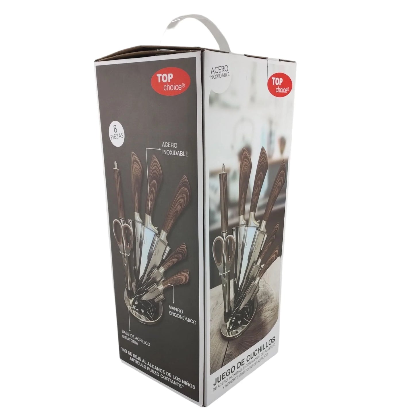 Juego Set Cuchillos para Cocina de Chef Profesional Top Choice Acero Inoxidable 8 pzas