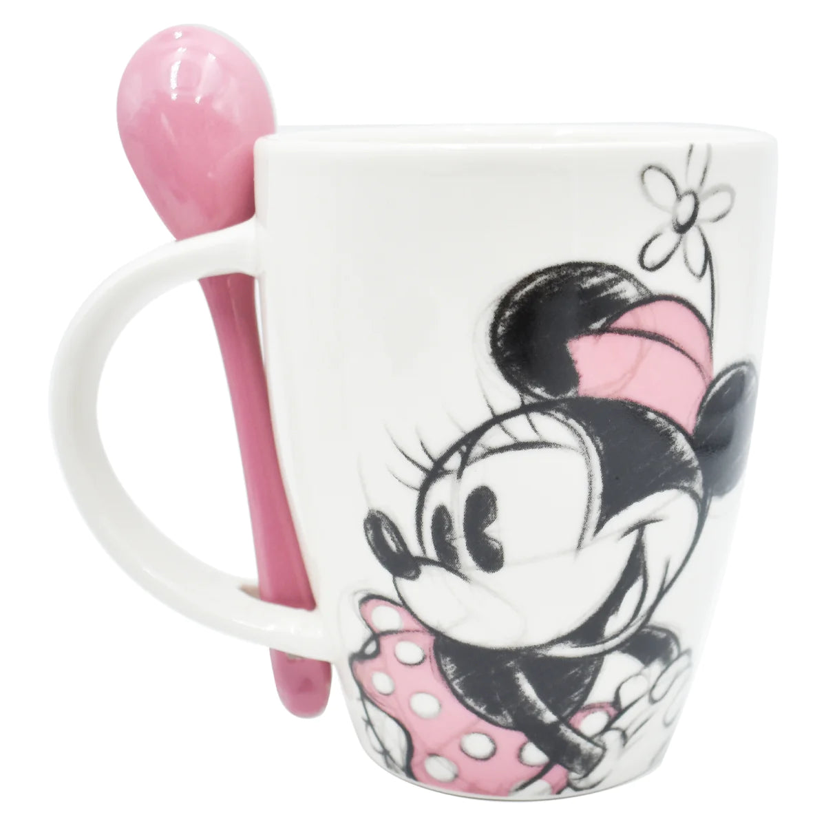 Juego Set tazas con cucharas Fun Kids Mickey & Minnie Mouse Ceramica 340ml