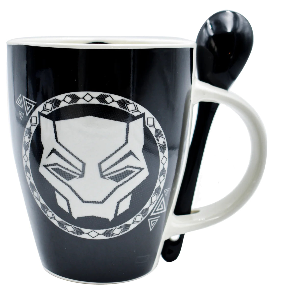 Set Juego Tazas con cuchara Fun Kids Disney Marvel Wakanda Forever Porcelana 350ml