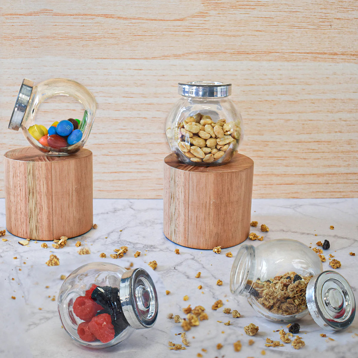 Mini Frascos Especieros con Tapa Top Choice Mason Jar Vidrio 200ml 6pzas