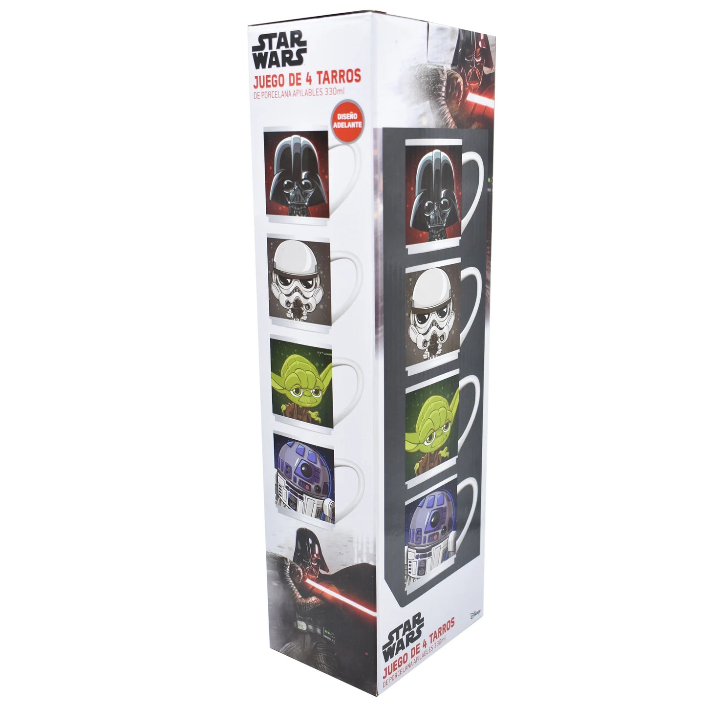 Tazas Apilables Fun Kids Disney Star Wars Porcelana 330ml 4pz