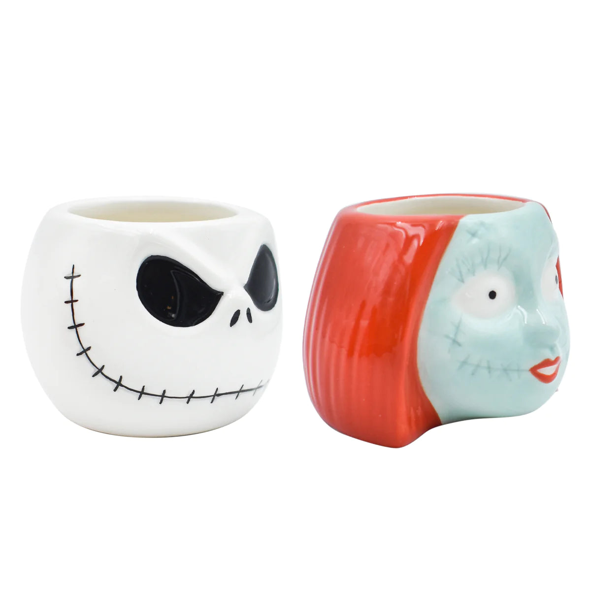 Set Juego de Mini Tazas Expresso Fun Kids The Nightmare Before Christmas El Extraño Mundo de Jack & Sally Ceramica 103ml 2pzas