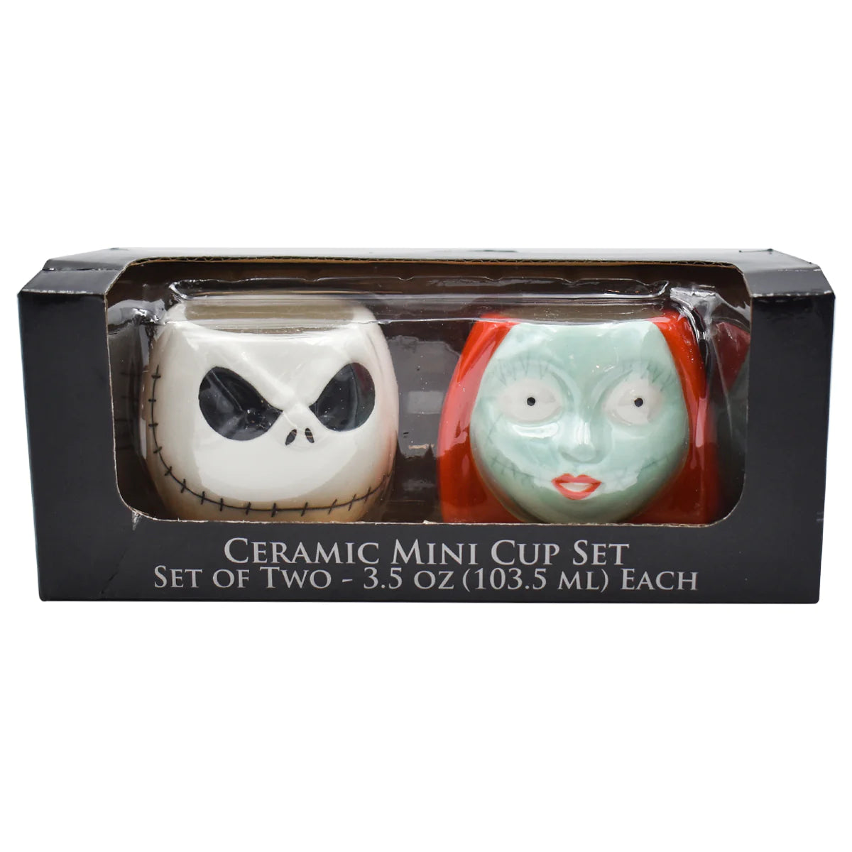 Set Juego de Mini Tazas Expresso Fun Kids The Nightmare Before Christmas El Extraño Mundo de Jack & Sally Ceramica 103ml 2pzas