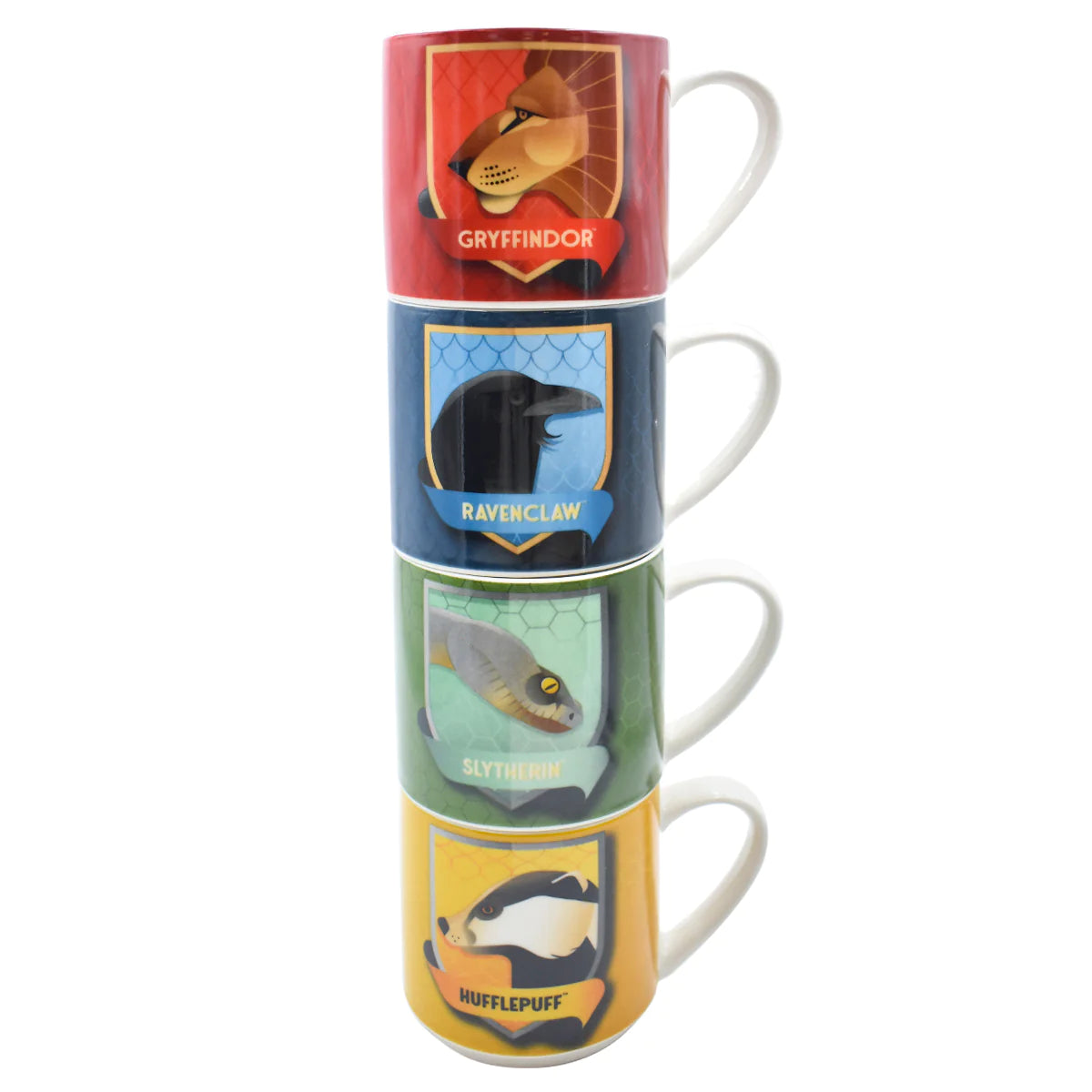 Juego Set Tazas Apilables Fun Kids Warner Bros Harry Potter Casas de Hogwarts Porcelana 330ml
