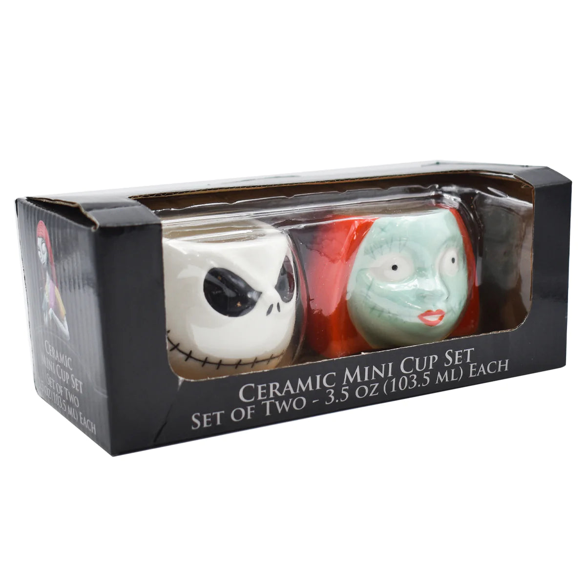 Set Juego de Mini Tazas Expresso Fun Kids The Nightmare Before Christmas El Extraño Mundo de Jack & Sally Ceramica 103ml 2pzas