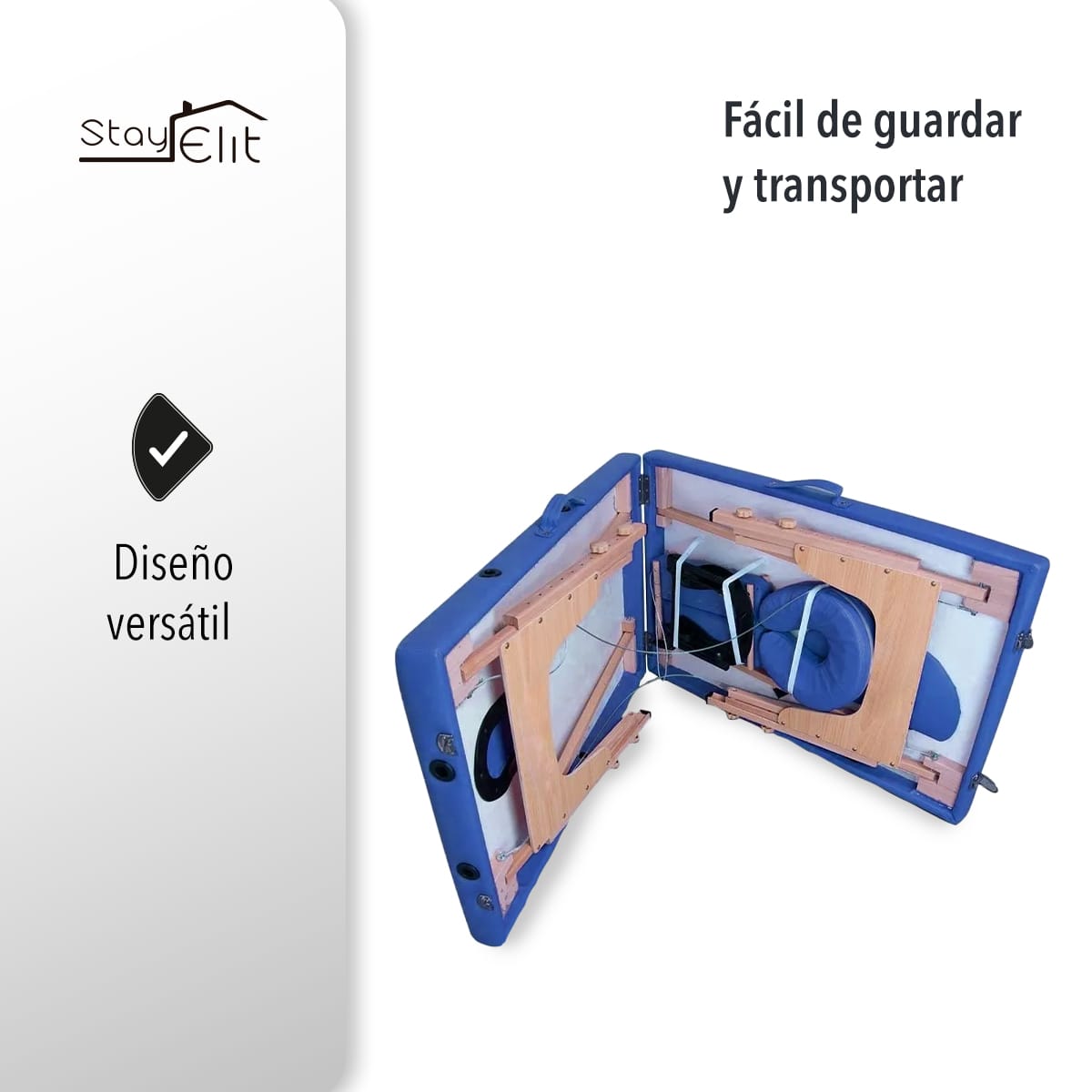 Camilla Para Masaje Plegable Pórtatil y Reclinable Color Azul o Negra