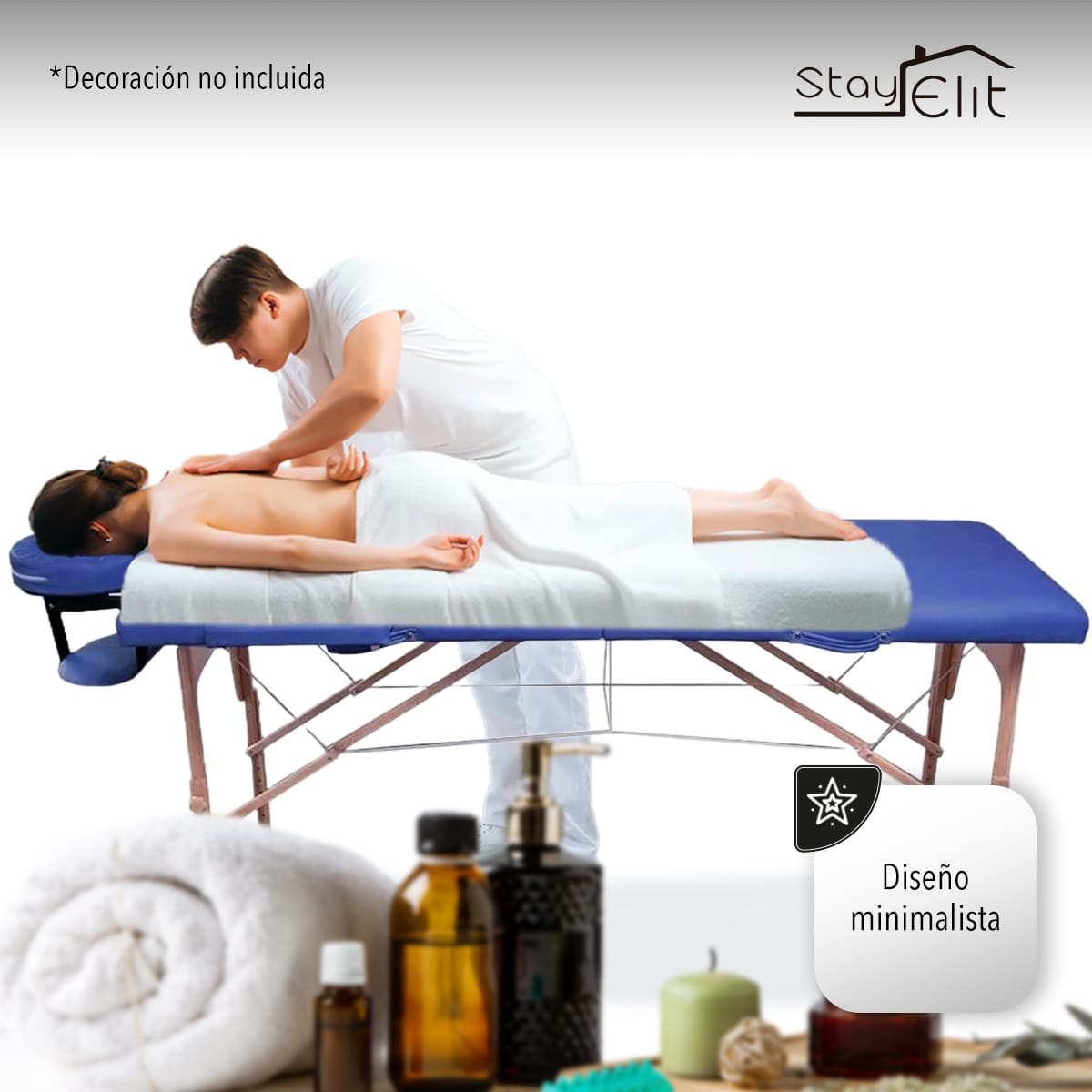 Camilla Para Masaje Plegable Pórtatil y Reclinable Color Azul o Negra