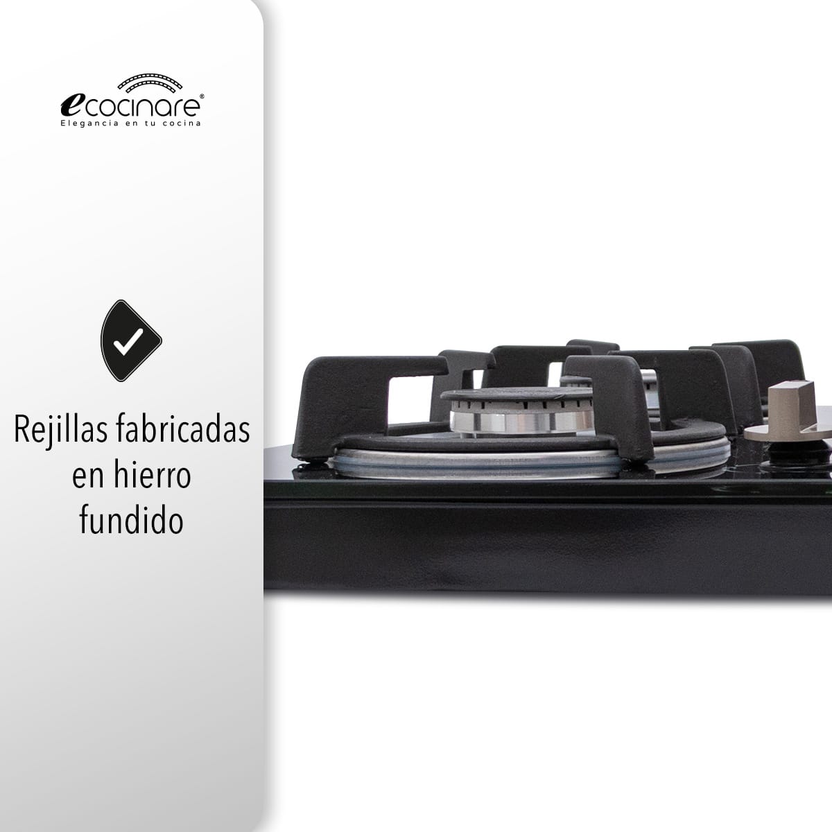 Estufa Parrilla Empotrable De 5 Quemadores De Cristal Templado