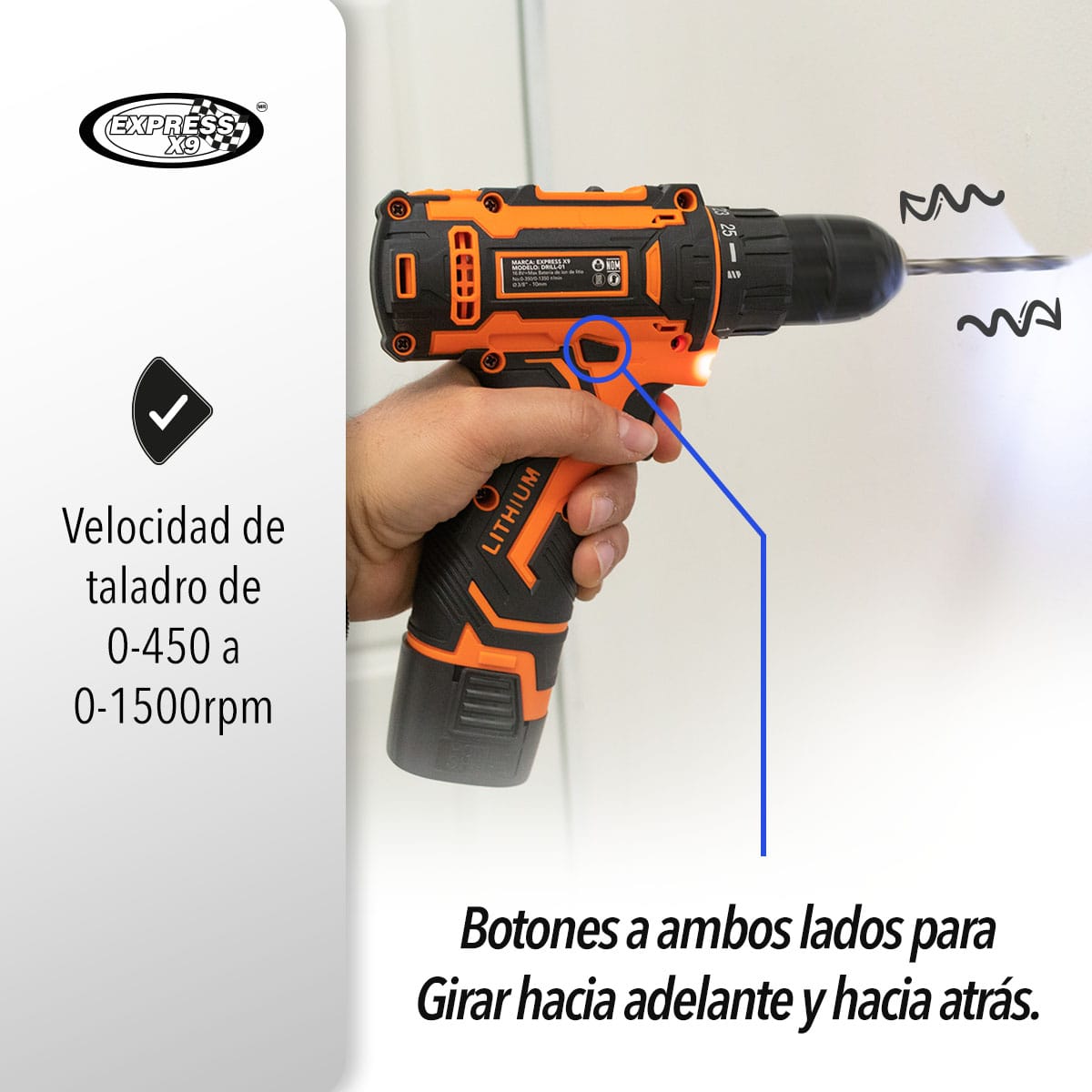 TALADRO INALAMBRICO RECARGABLE