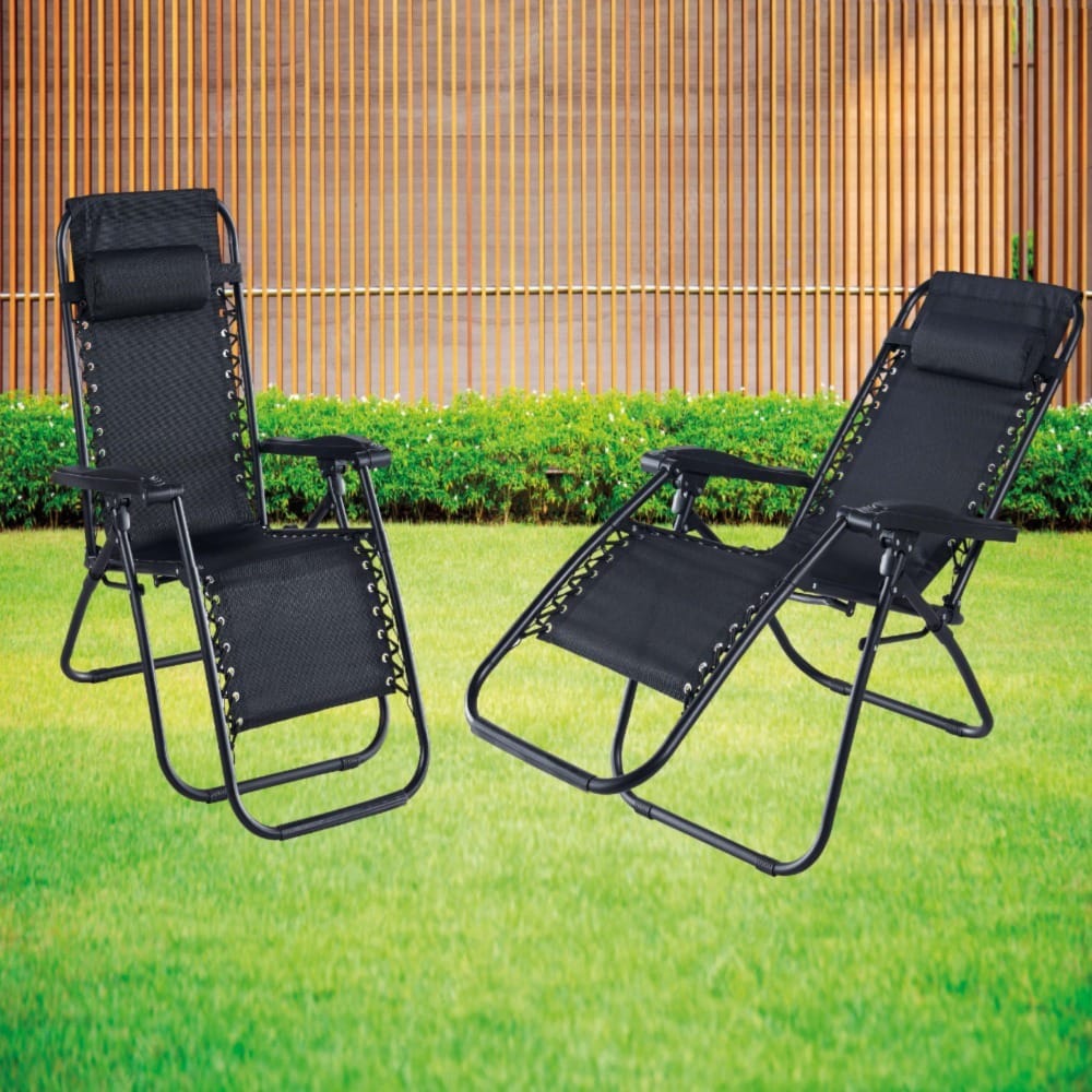 Set de 2 Sillas Gravedad Cero Color Negro