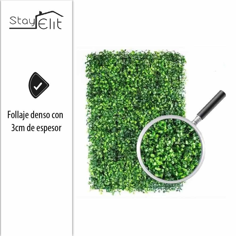 30 Piezas Follaje Artificial Pared Sintético Muro Verde Pared 60x40cm/ Easy Shop